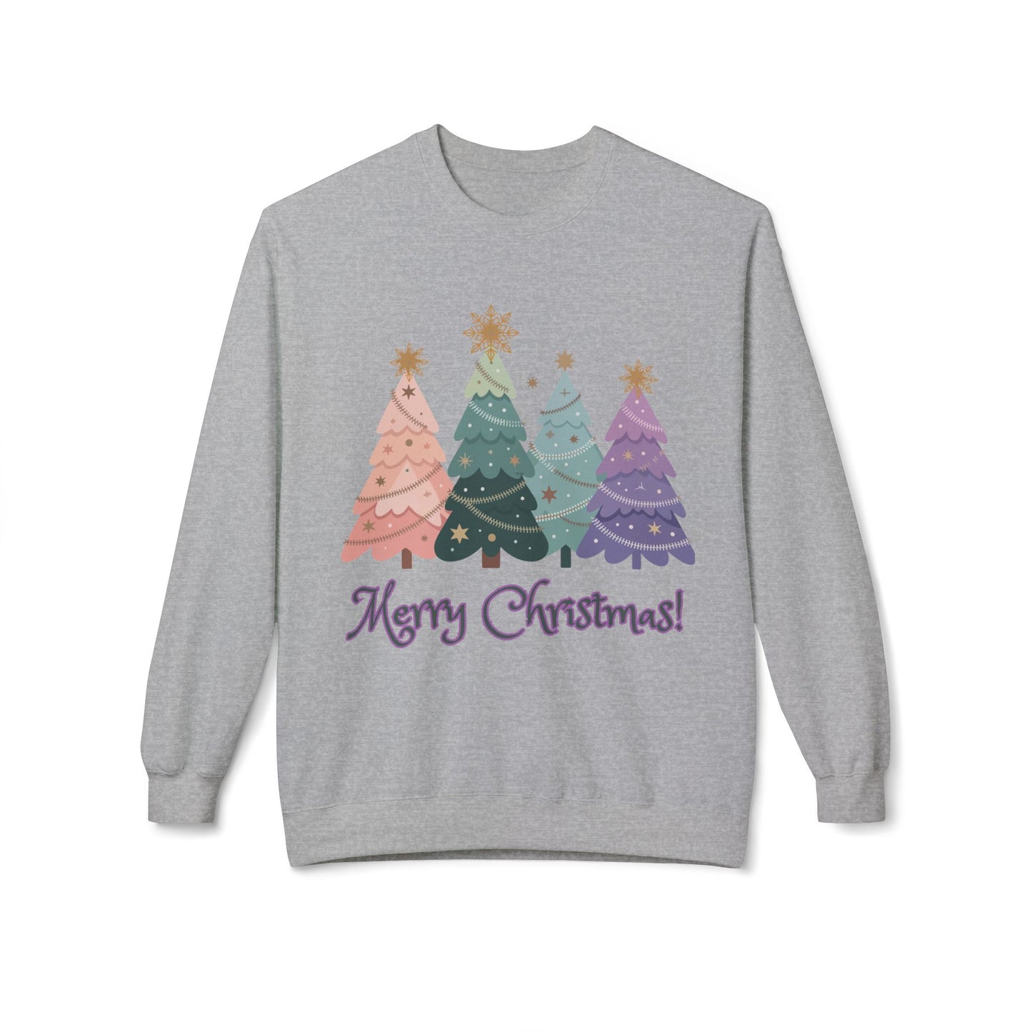 "Merry Christmas -Pastel Xmas Trees"  Sweatshirt