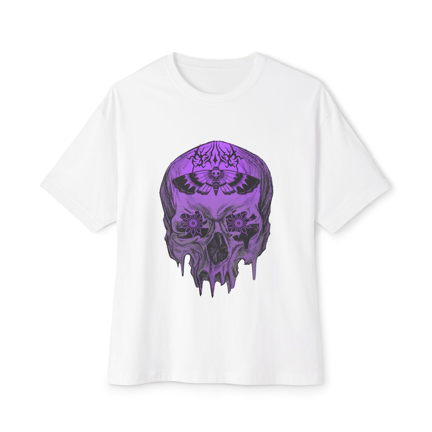 Edgy "Goth Skull" Graphic Oversize Unisex T-Shirt for Halloween, Festivals and Alternative Fashion, Cool Casual Wear