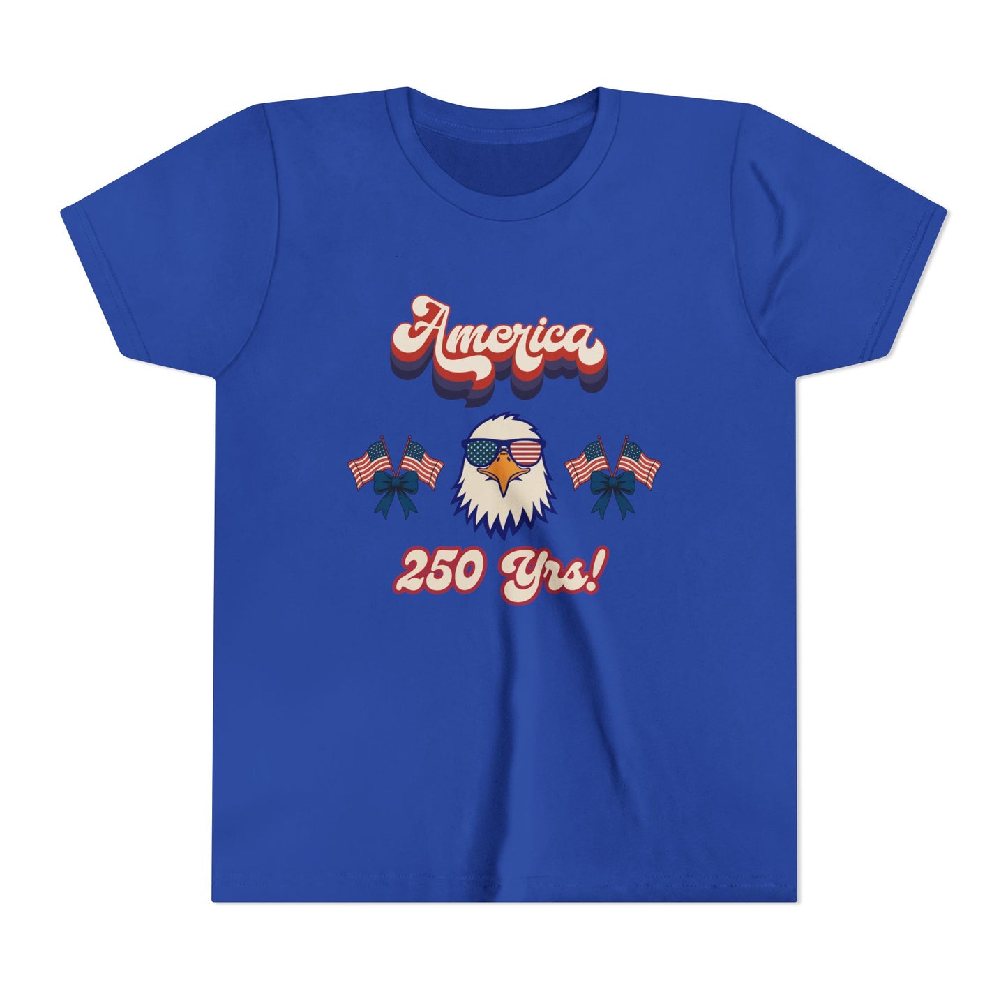 Youth Tee — Retro "America 250 yrs!" Eagle Independence Day T-Shirt