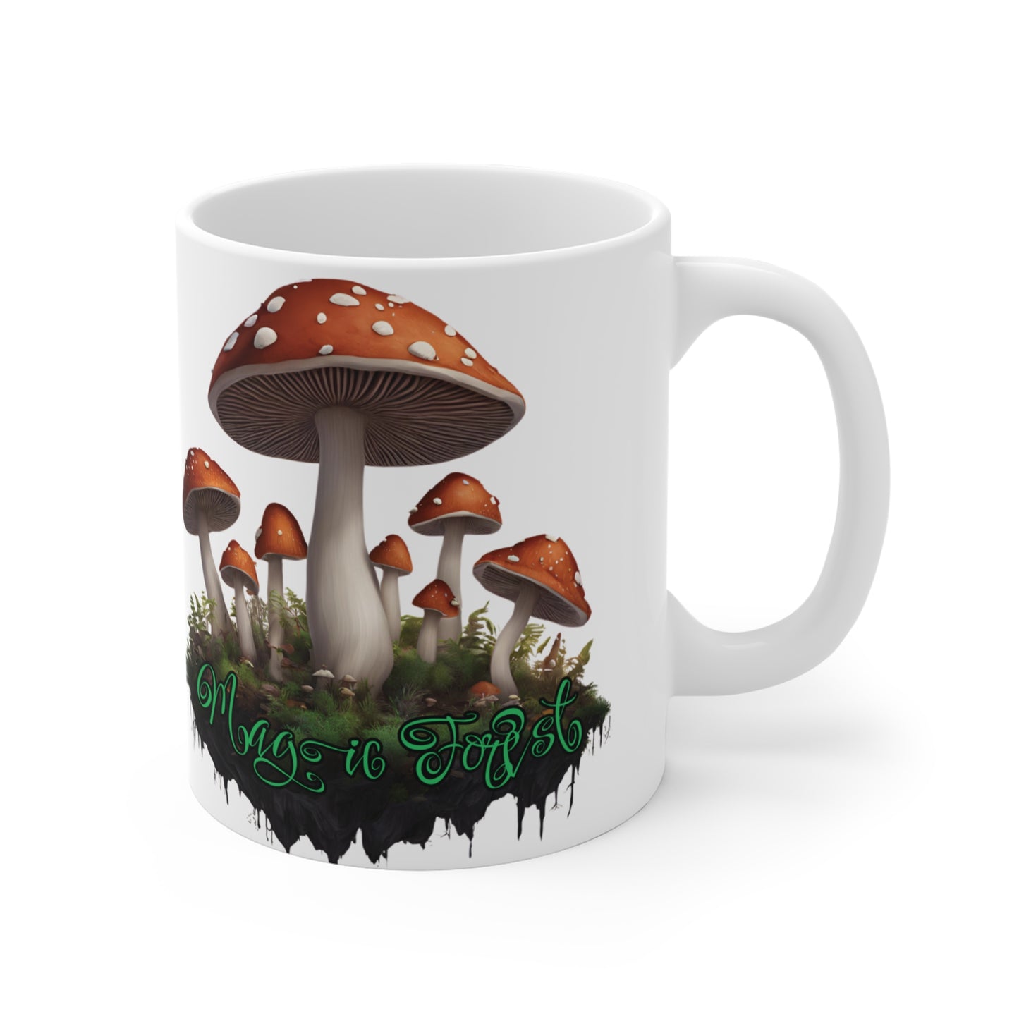 Mug: Ethereal Floating Mushrooms in Magic Forest Groovy Vibe 11oz