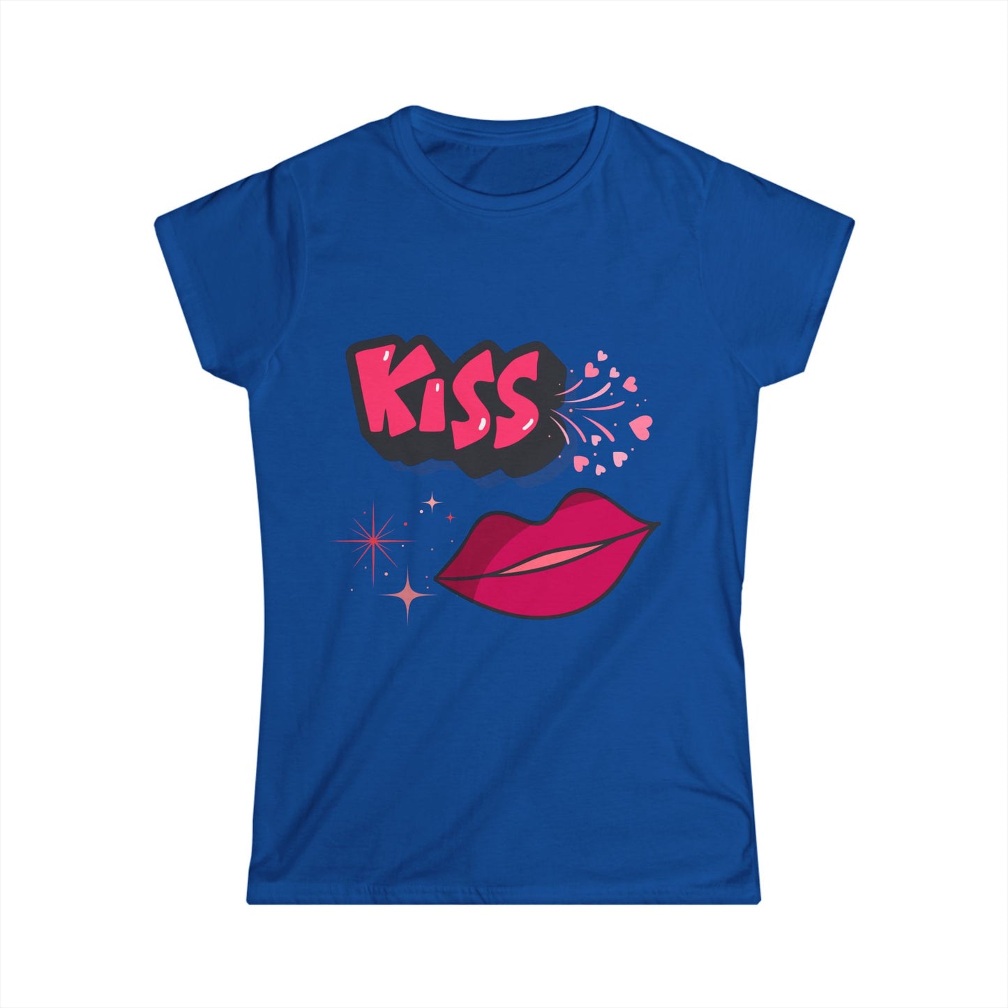 "KISS" Pop Art Women's Tee — Colorful Lips Graphic.  A Fun Vibrant Tee for Valentines Day