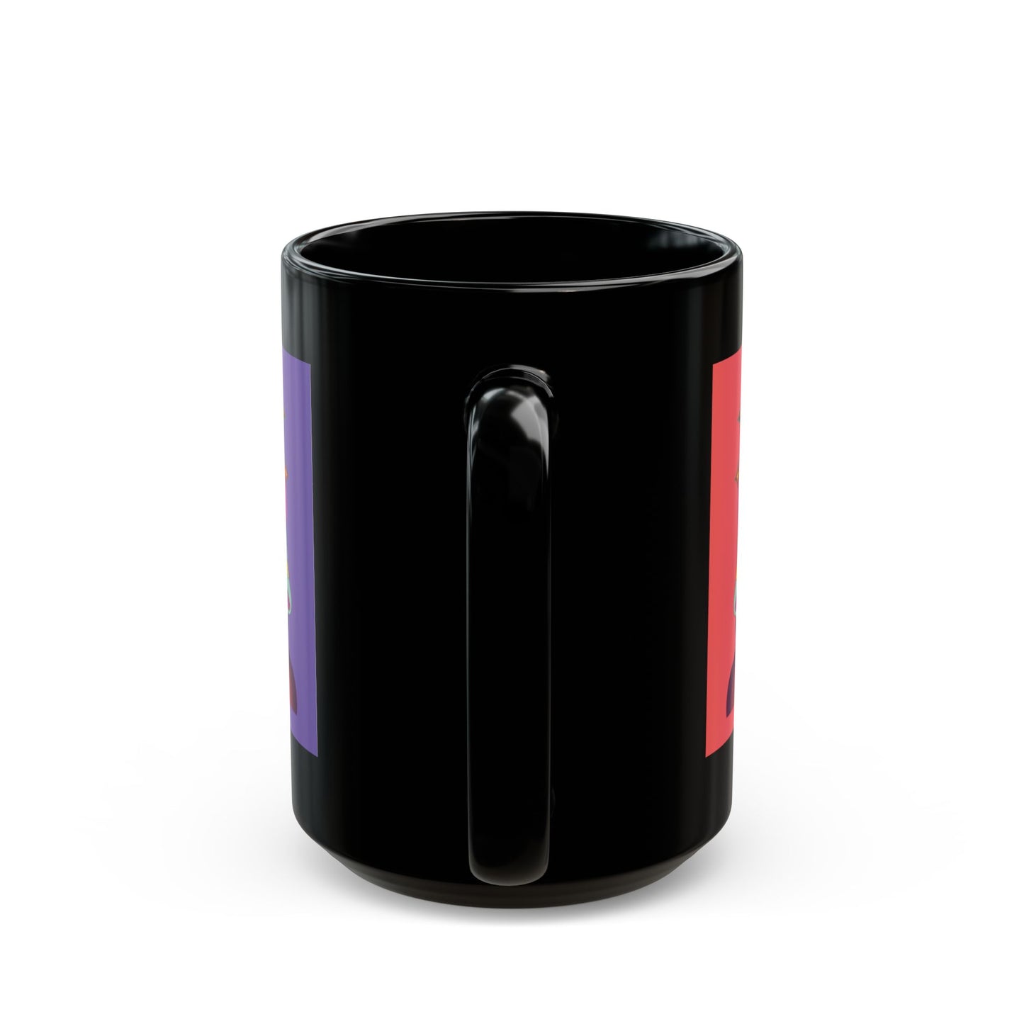 "Groovy Ombre Mushroom" Mug,  Black Ceramic Coffee Mugs In 15oz & 11oz