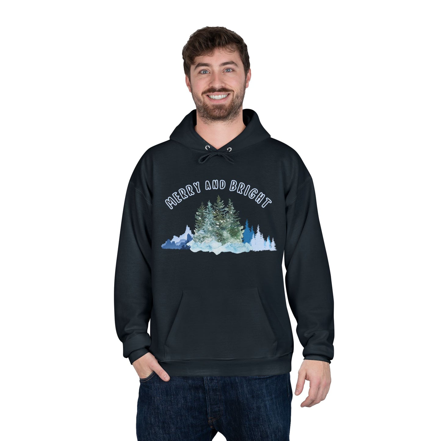 "Merry And Bright" Unisex EcoSmart® Pullover Hoodie Sweatshirt