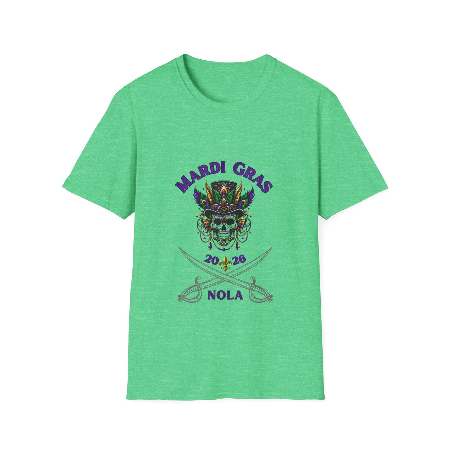 "Mardi Gras 2026 NOLA" Voodoo Pirate" Tee — This NOLA Carnival, Unisex Light Weight  Tee Is Great For The Warm Carnival Days & Nights!