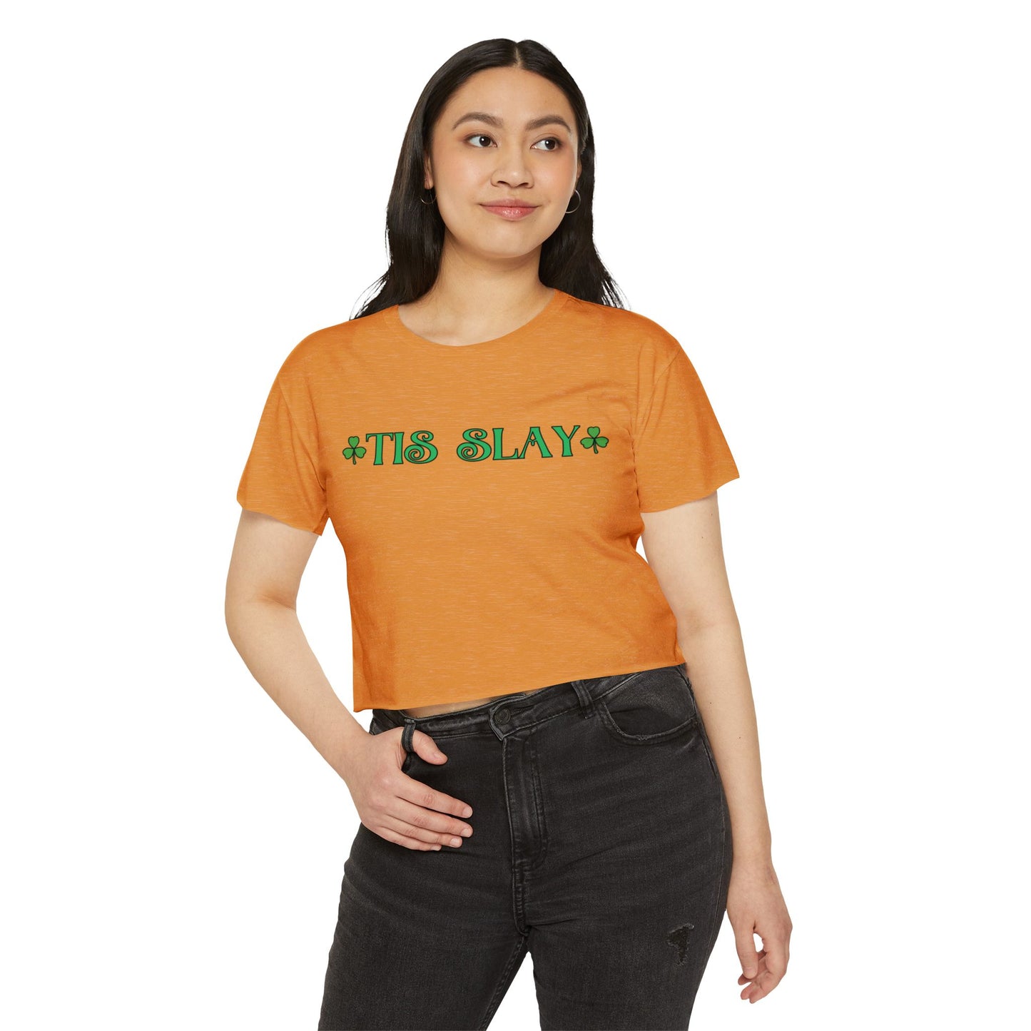 Women's Crop Top — "Tis Slay" St. Patrick's Day Festival Tee