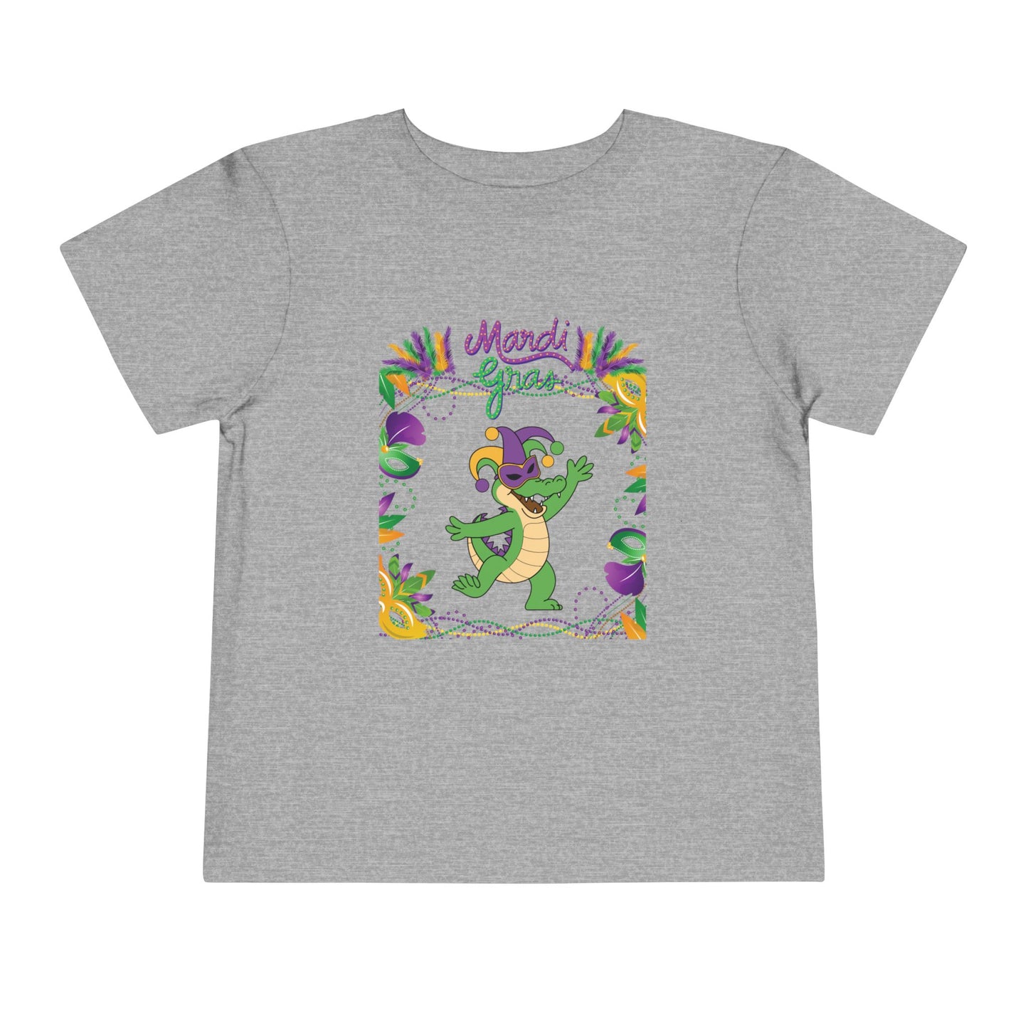 Toddler Tee — "Mardi Gras" Alligator Kids/Toddler Tee Short Sleeve Shirt