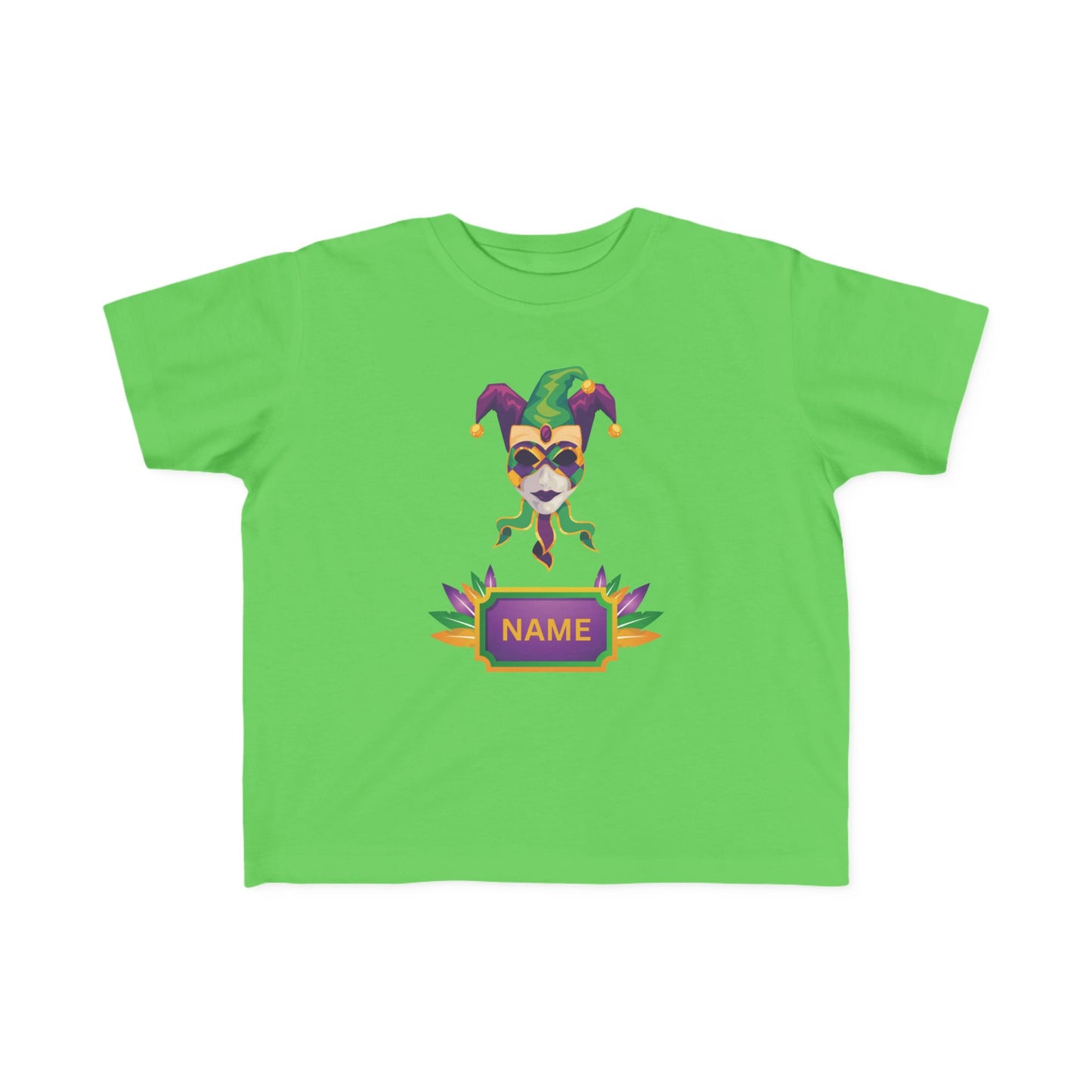 Personalized "Jester Mask" Mardi Gras Toddler Tee — Your Little "Jester"  Will Love Wearing This Fun Tee!