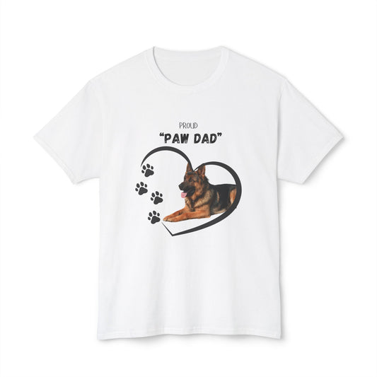 "PAW DAD" German Shepherd , Personalized Heavy Cotton T-Shirt.  Share your Pride and Love For Your Four Legged One(s)!
