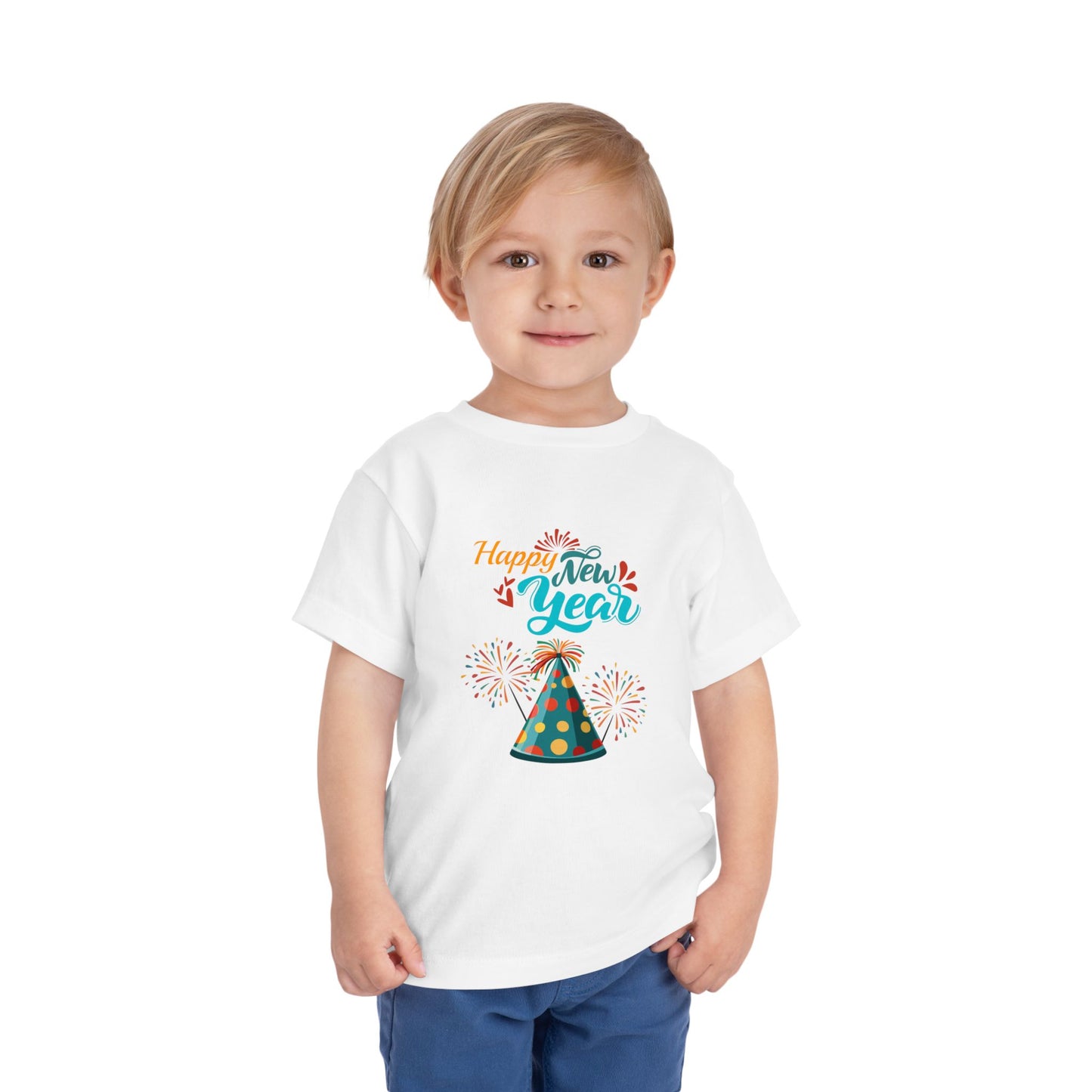 "Happy New Year" Party Hat , Toddler/Kids Tee.  The Little Ones Will Love Wearing This Colorful And Fun Tee Shirt!