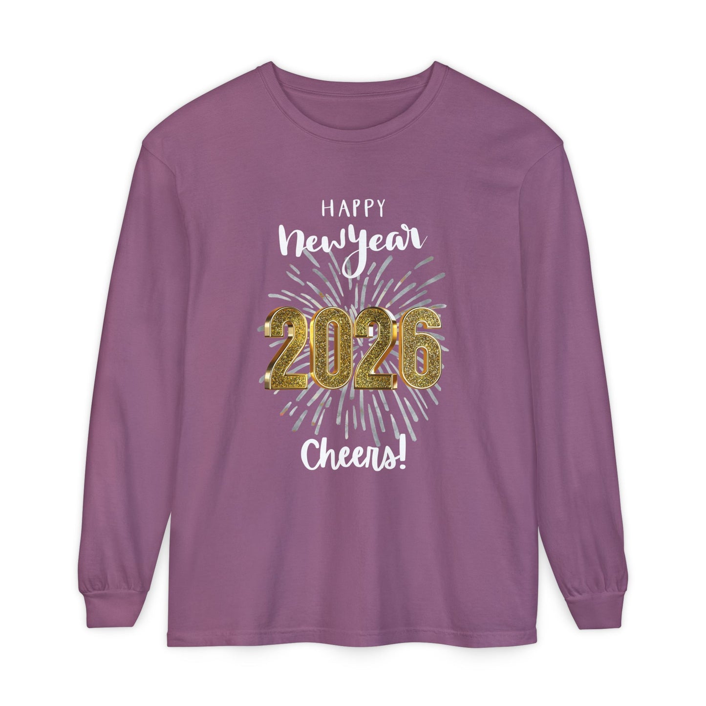 "2026 Happy New Year-Cheers!" Unisex Long Sleeve Tee