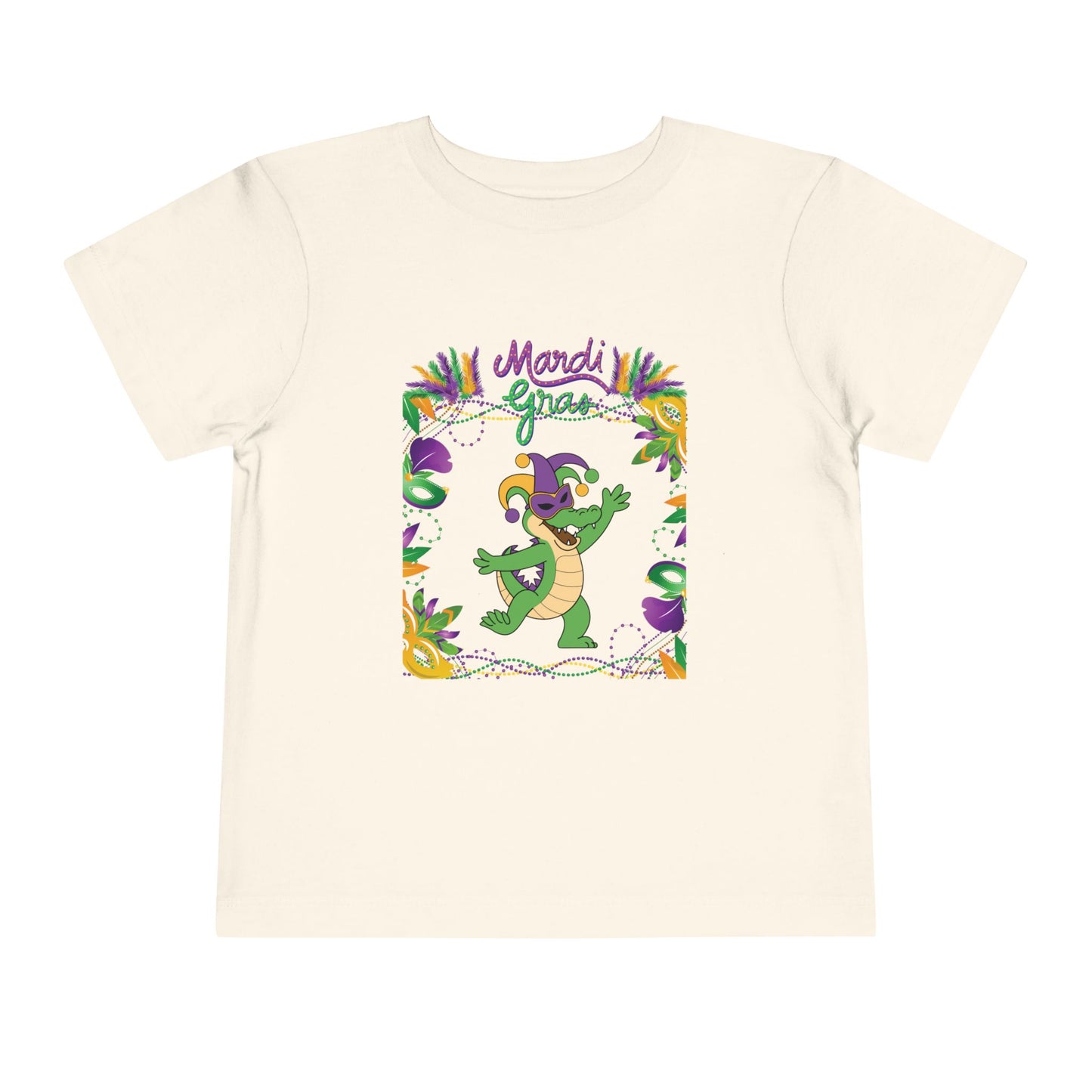 Toddler Tee — "Mardi Gras" Alligator Kids/Toddler Tee Short Sleeve Shirt