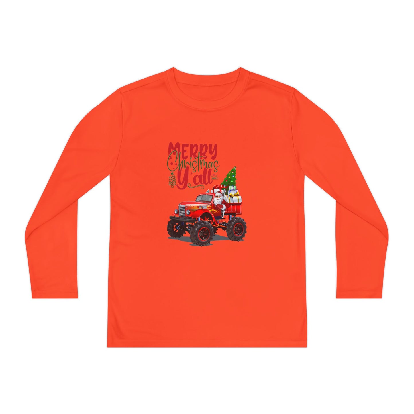 "Merry Christnas Y'all" Youth Long Sleeve Competitor Tee
