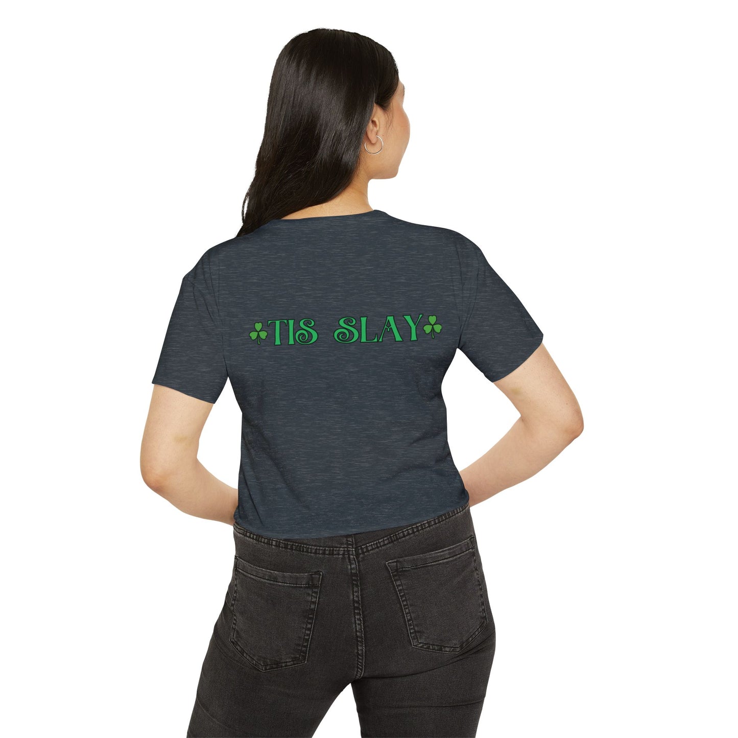 Women's Crop Top — "Tis Slay" St. Patrick's Day Festival Tee