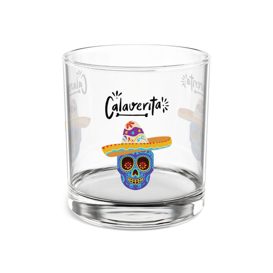 "Calaverita  Sugar Skull" Rocks Glass, 10oz. A Unique and Vibrant way to enjoy Your Favorite Tequila or Margarita "On The Rocks"