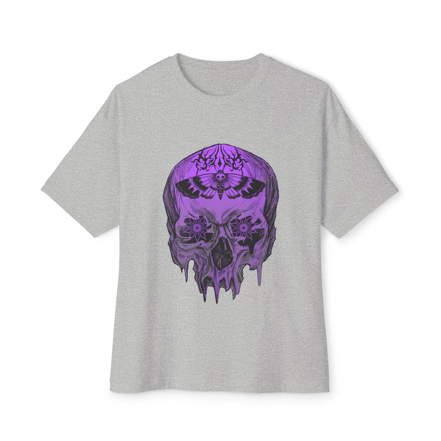 Edgy "Goth Skull" Graphic Oversize Unisex T-Shirt for Halloween, Festivals and Alternative Fashion, Cool Casual Wear