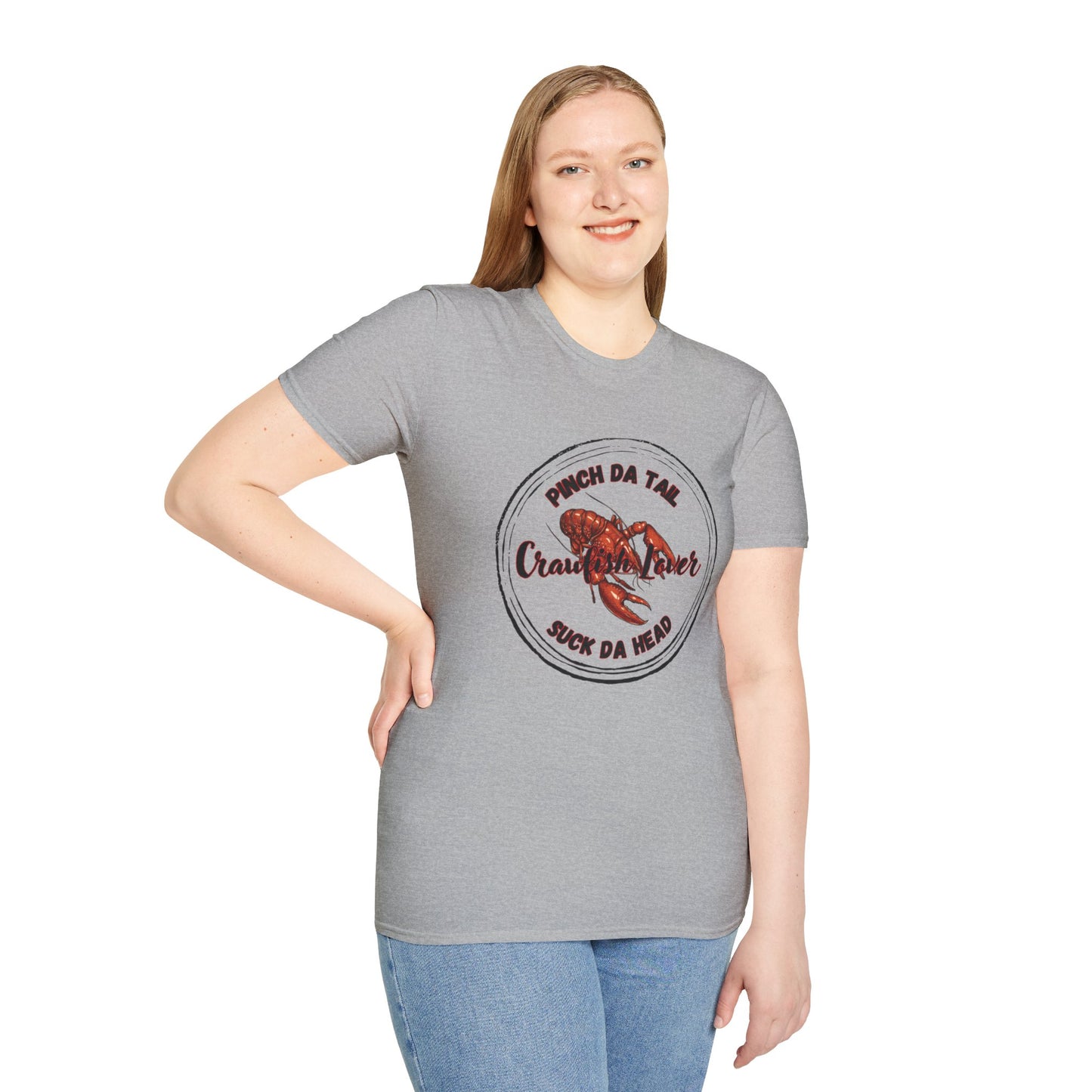 Crawfish Lover T-Shirt — “Pinch Da Tail, Suck Da Head” Cajun Seafood Shirt