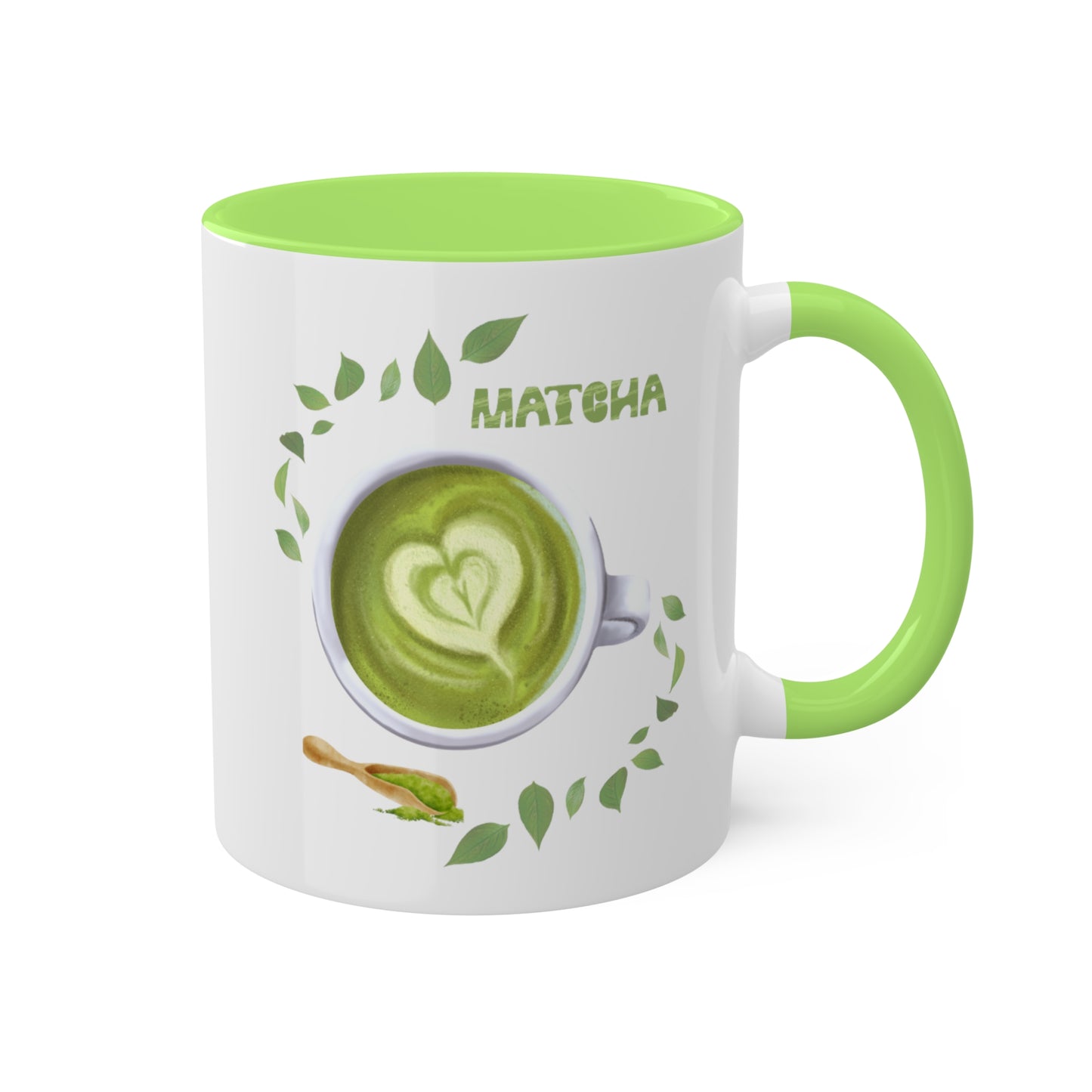 "Matcha Lover" Colorful Accent Mugs, 11 oz