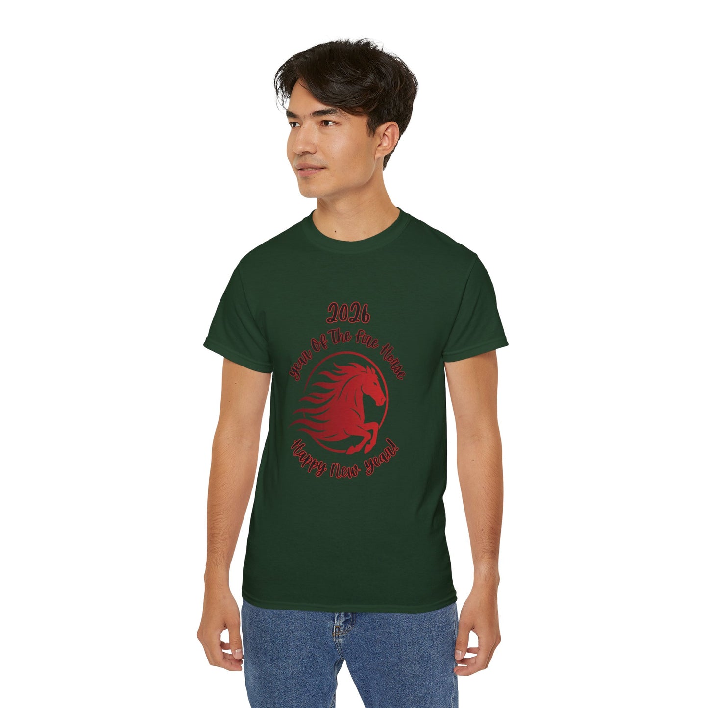 2026 "Year of the Horse" Tee — "Happy New Year" Lunar/ Chinese New Year, Unisex Adult T-Shirt