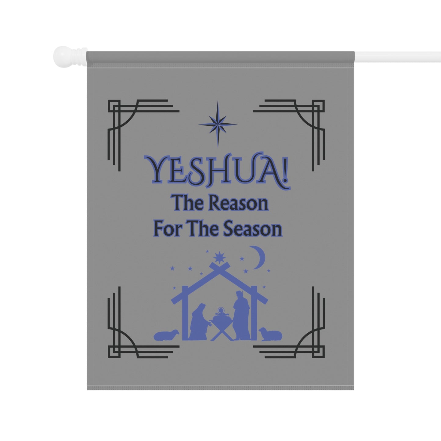 "Yeshua!The Reason For The Season"  Nativity 24.5in x 32in, House Flag -  Christmas Banner
