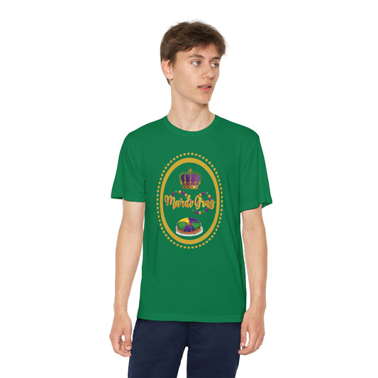 "Mardi Gras King Cake" Youth Tee — Vibrant Parade & Party Shirt!