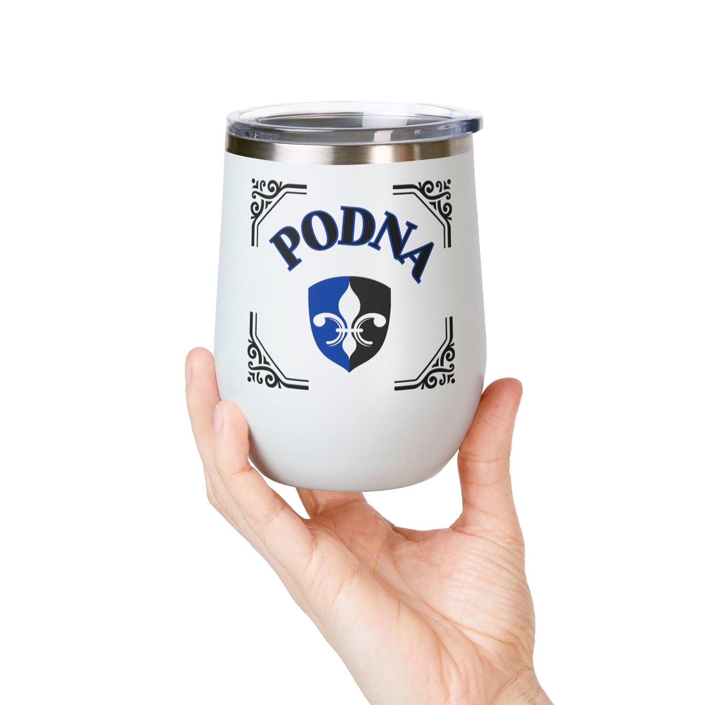"PODNA"- Fleur De Lis, 12oz Insulated Wine Tumbler.  A Southern Louisiana Inspired Design Which Symbolizes A Term Of Endearment Between Friends!