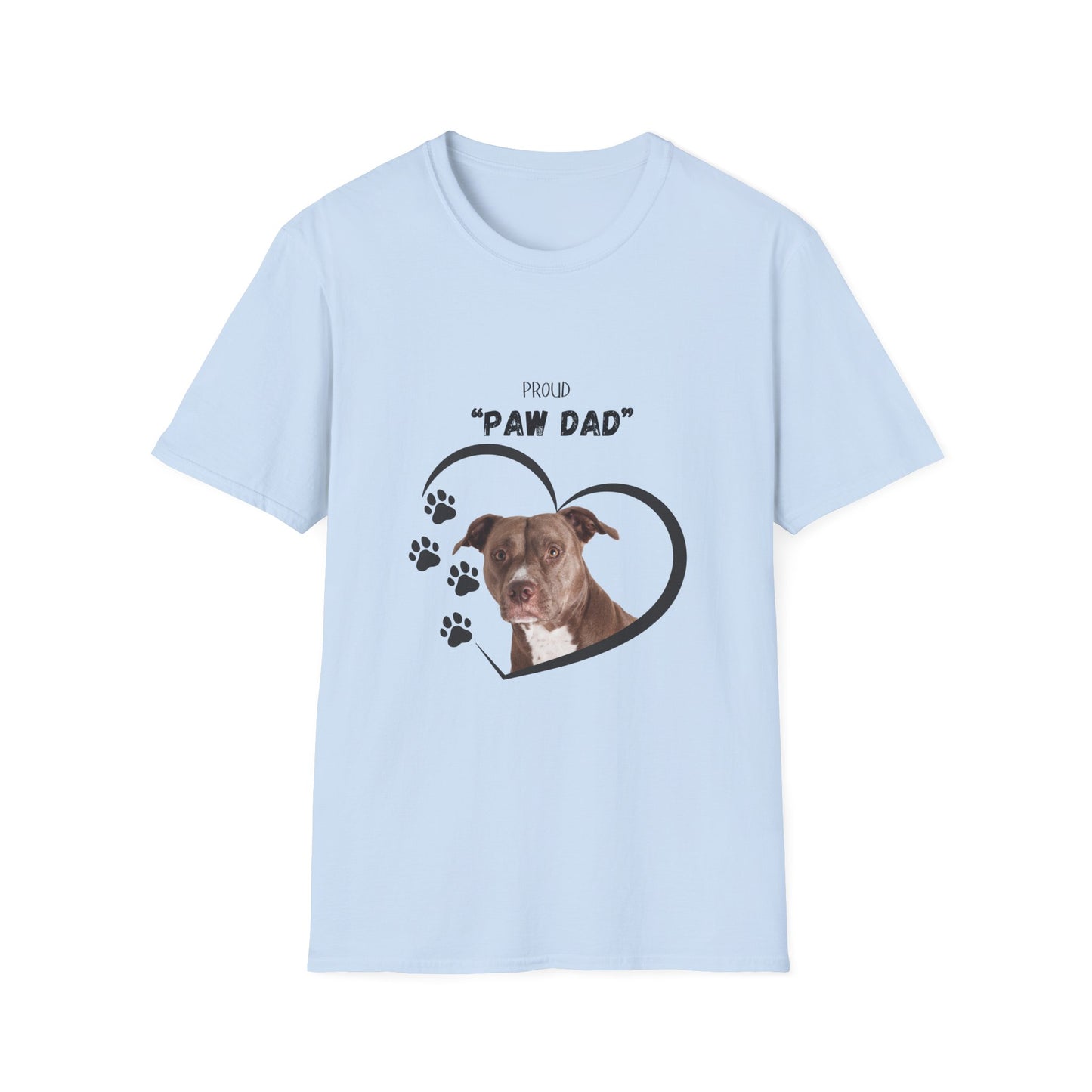 "PAW DAD" Pit Bull Personalized Heavy Cotton T-shirt