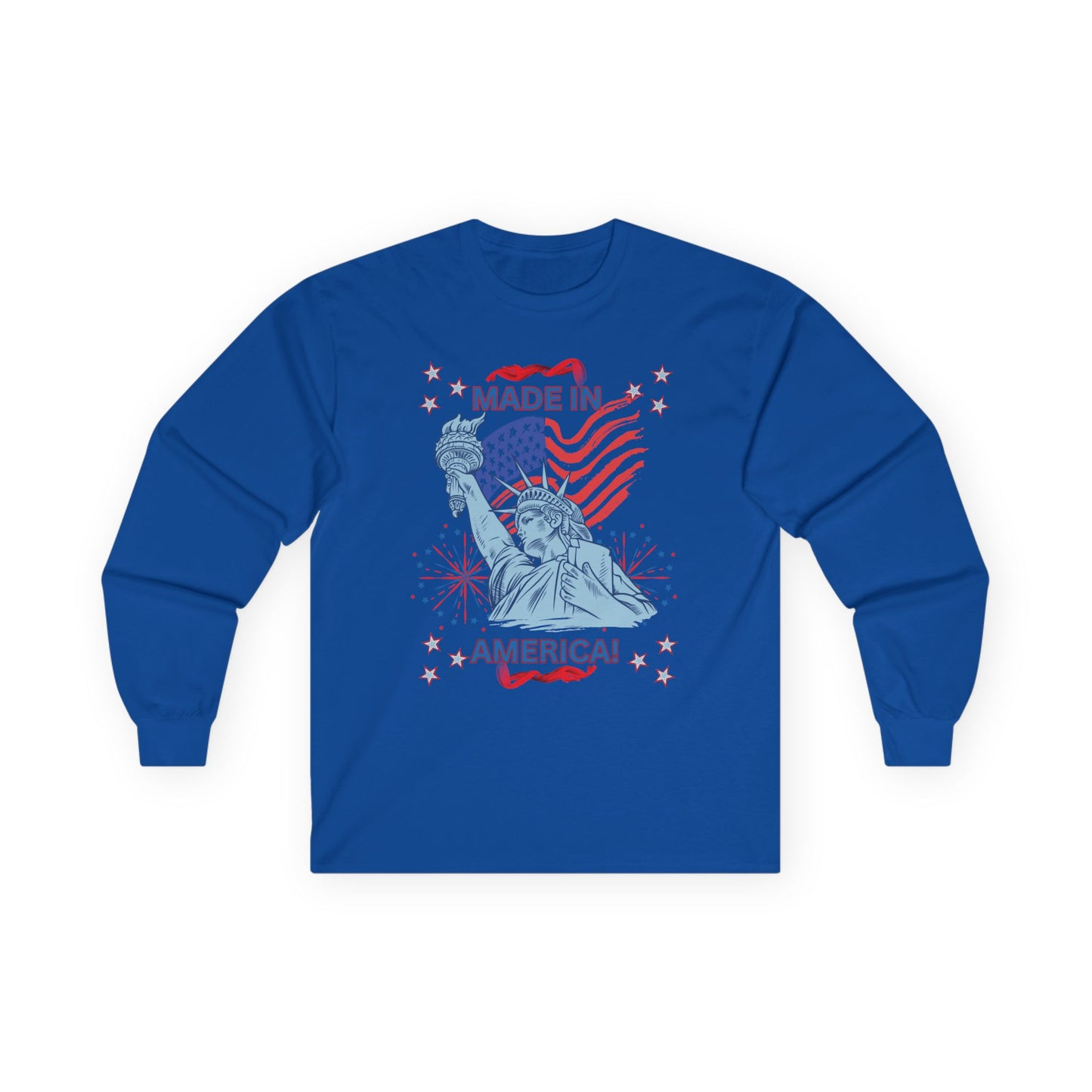 Made in America Statue Of Liberty" Unisex Long Sleeve Tee