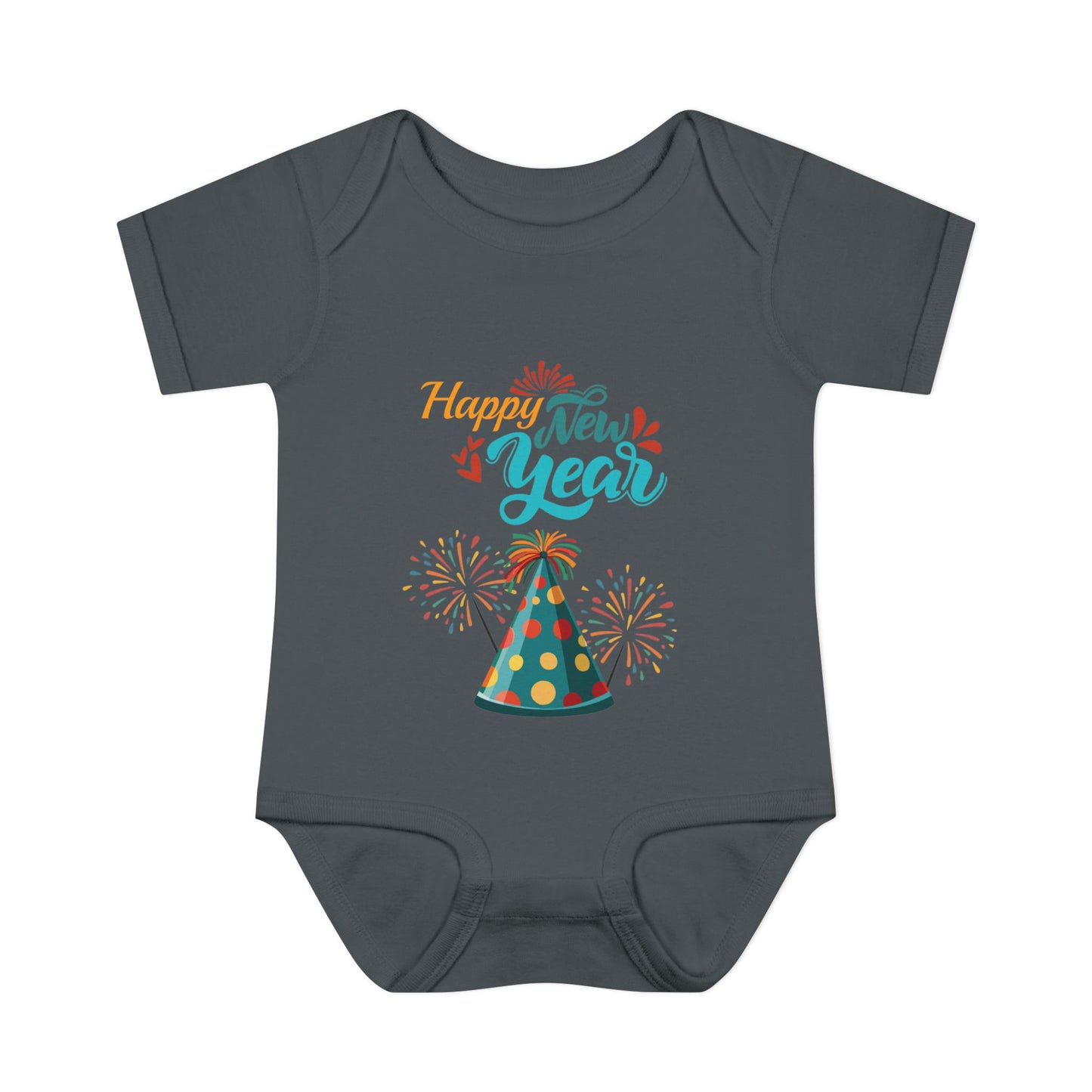 "Happy New Year- Party Hat"  Baby"Happy New Year-Party Hat" Bodysuit/Onesie.  A Colorful And Fun Way For Baby To Share In The Festivities!