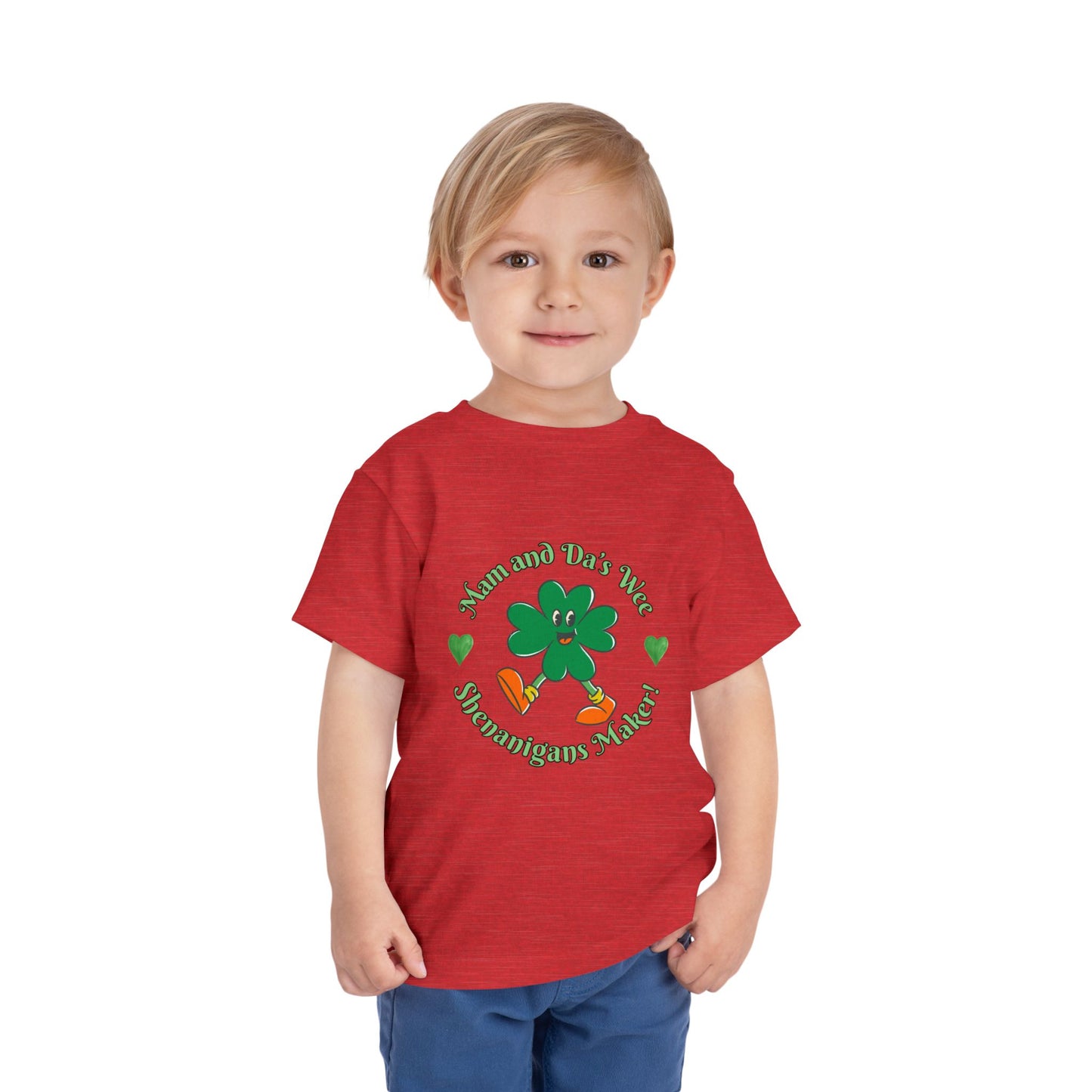 Toddler Tee — "Mam And Da's Wee Shenanigan's Maker" Shamrock St. Patrick’s Day Shirt