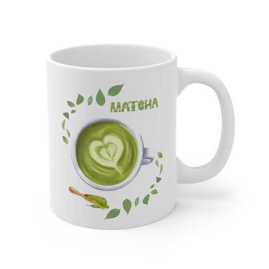 "Mathcha Lover"  White Ceramic Mug 11 oz