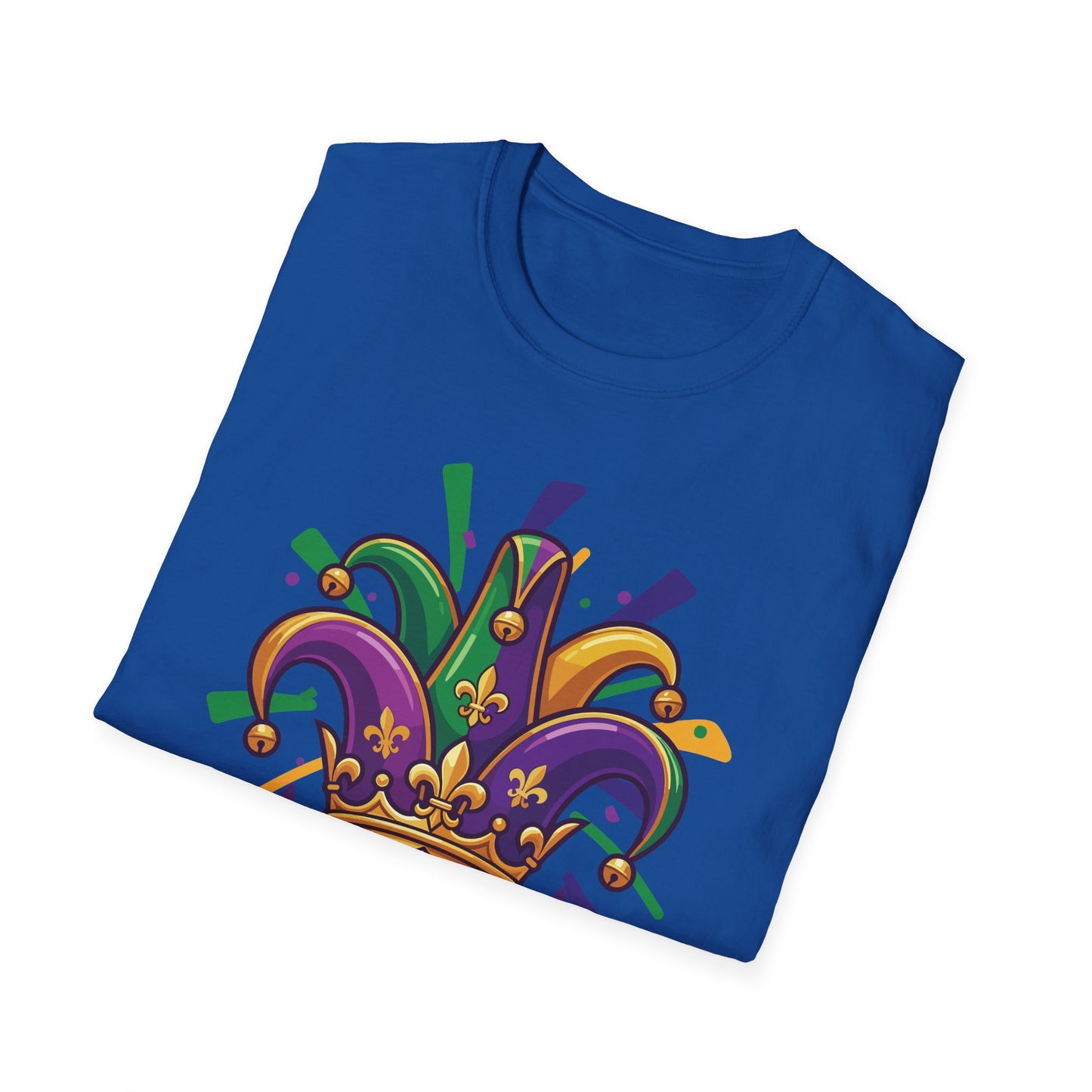 "Mardi Gras Jester Crown" T-Shirt — Colorful, Festive Tee To Wear Alone Or Layered Under A Jacket While Enjoying The Festivities!