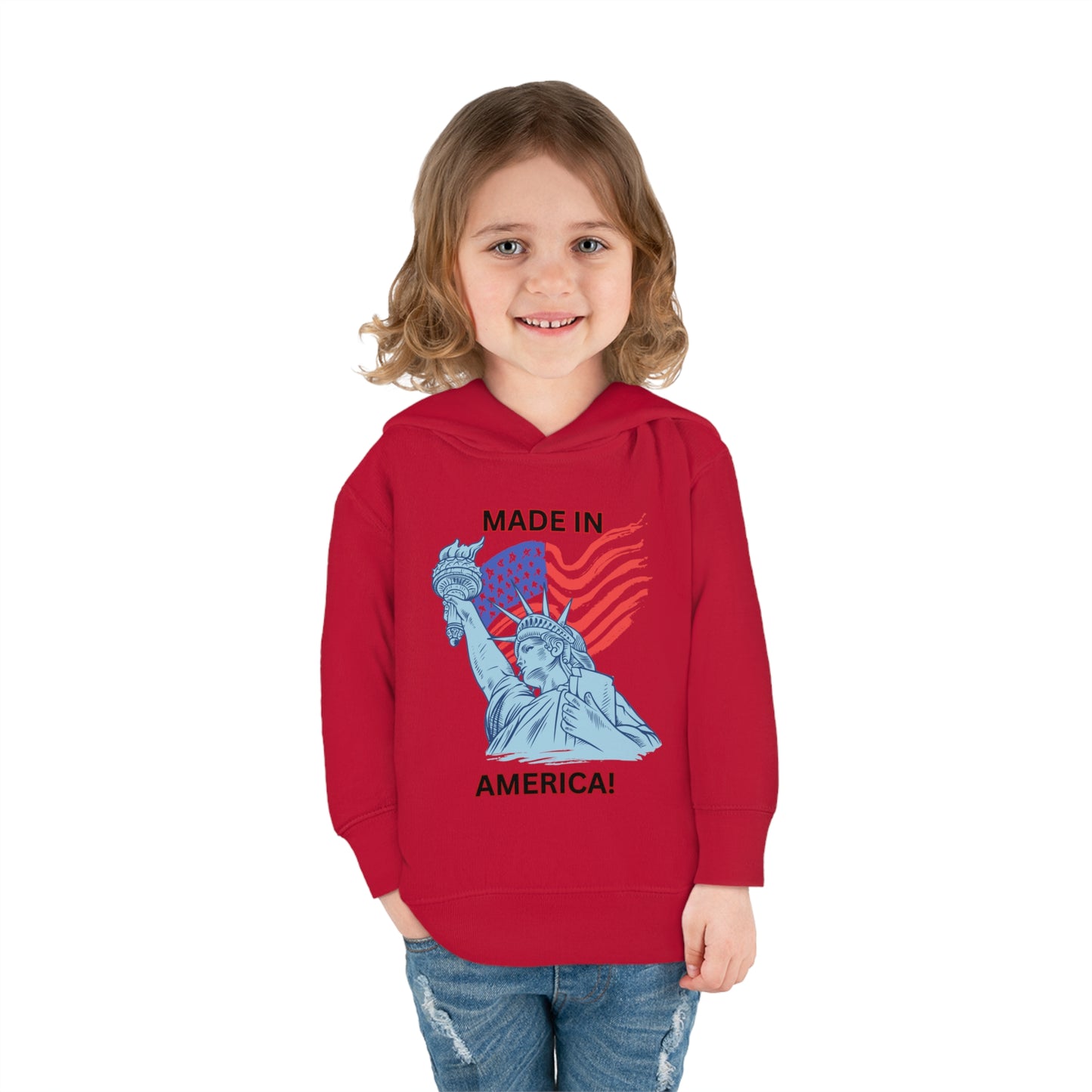"Made In America" Toddler Pullover Fleece Hoodie