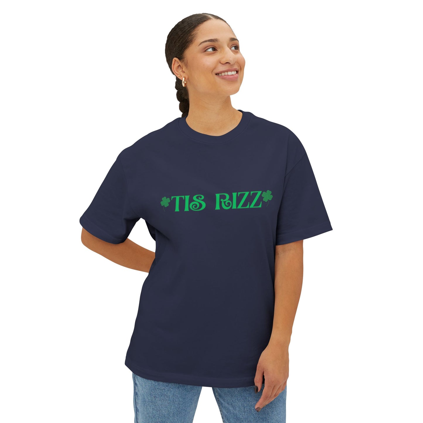 "TIS RIZZ" St. Patrick’s Day Unisex  Boxy Tee — A Bold 'Charismatic' Rizz Tee With Irish Flavor!