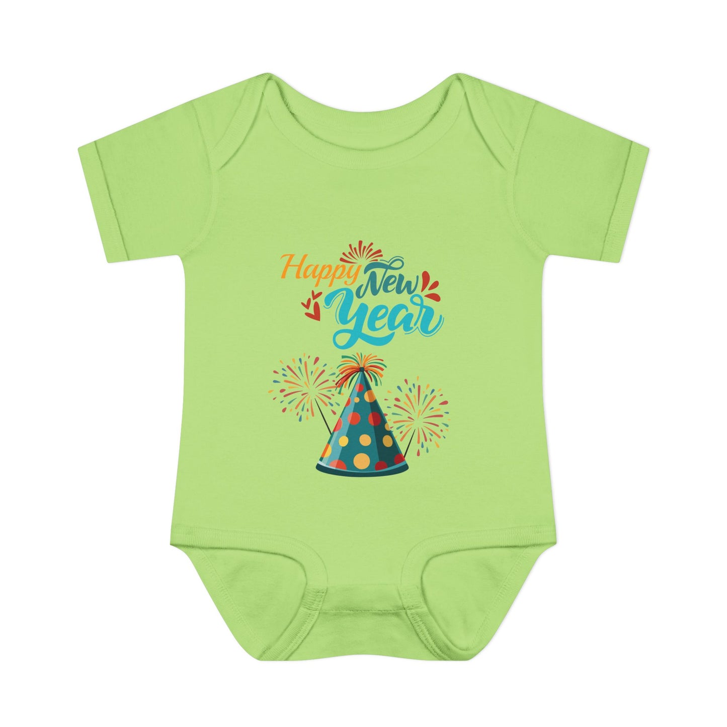 "Happy New Year- Party Hat"  Baby"Happy New Year-Party Hat" Bodysuit/Onesie.  A Colorful And Fun Way For Baby To Share In The Festivities!
