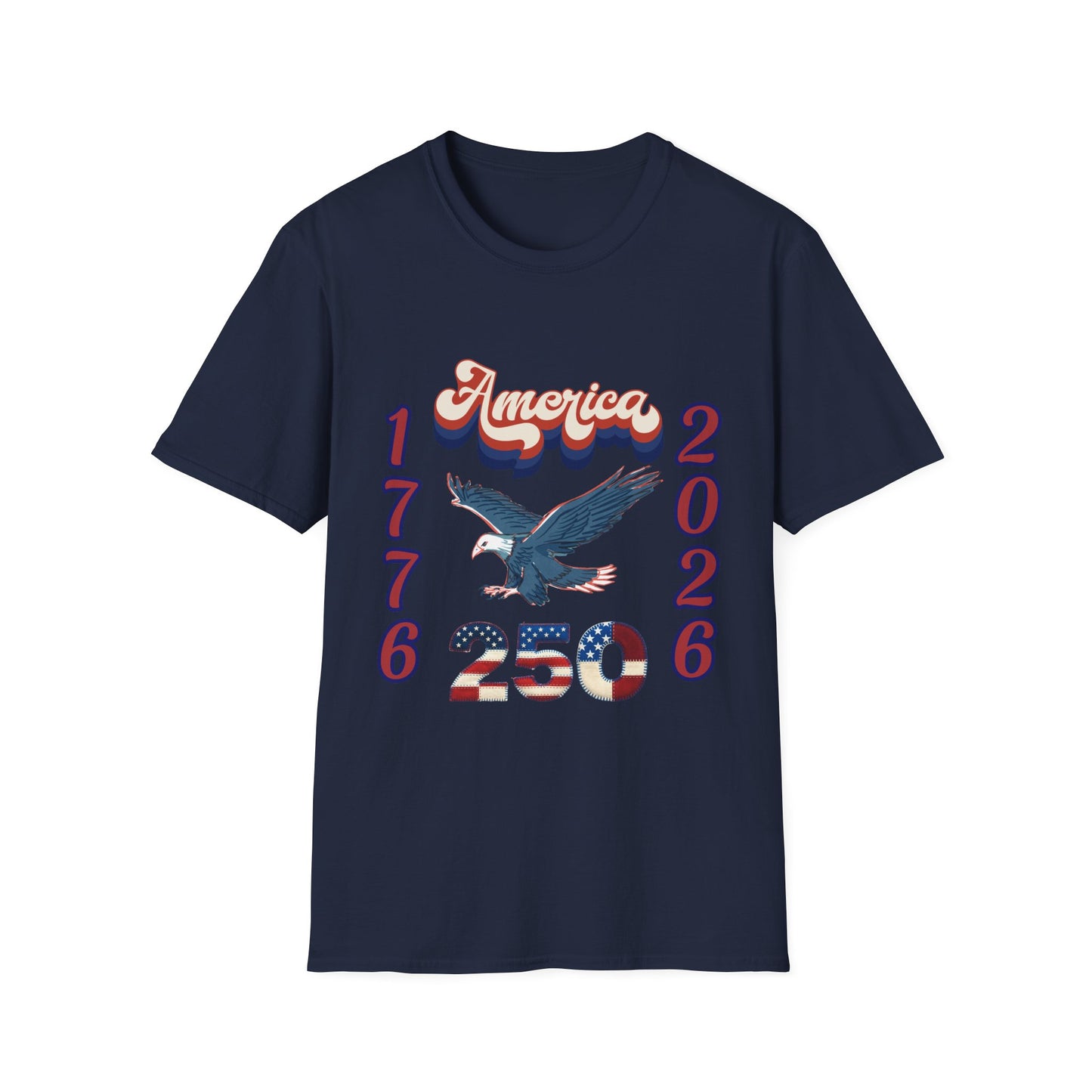 America 1776–2026 Patriotic T-Shirt — Soaring Eagle & Retro Script ,250th Anniversary Tee