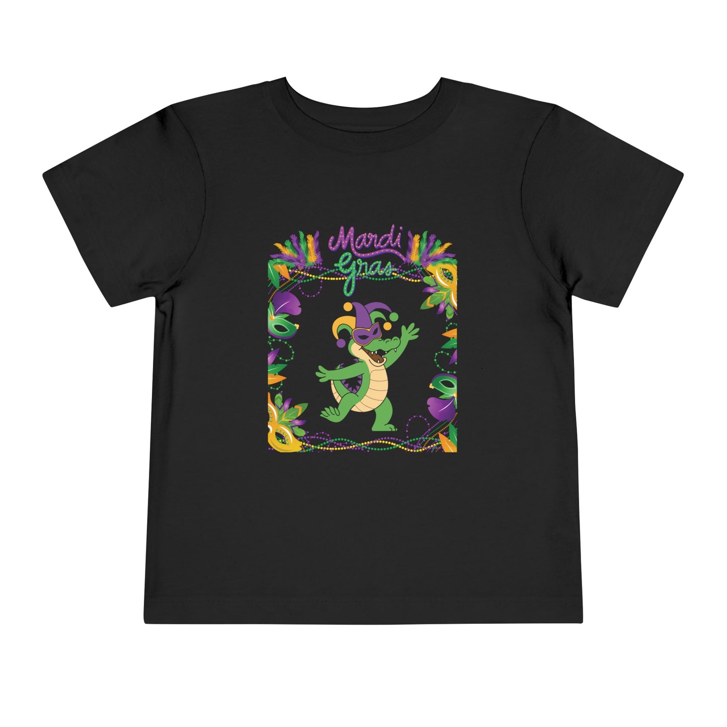 Toddler Tee — "Mardi Gras" Alligator Kids/Toddler Tee Short Sleeve Shirt
