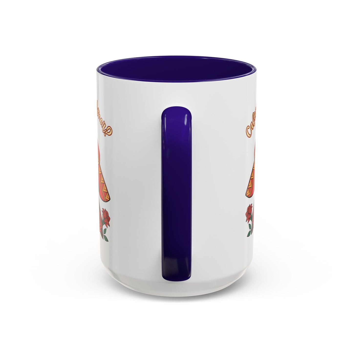 "Cafecito Mi Amor?" -El Hombre, Sugar Skull Style, White Ceramic Mugs with Colorful Accents (11oz/15oz)