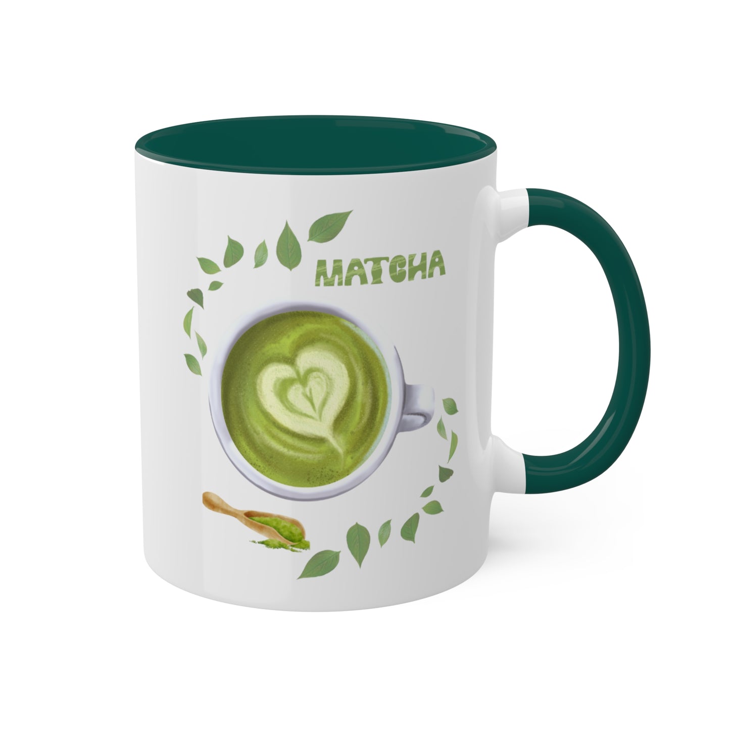 "Matcha Lover" Colorful Accent Mugs, 11 oz