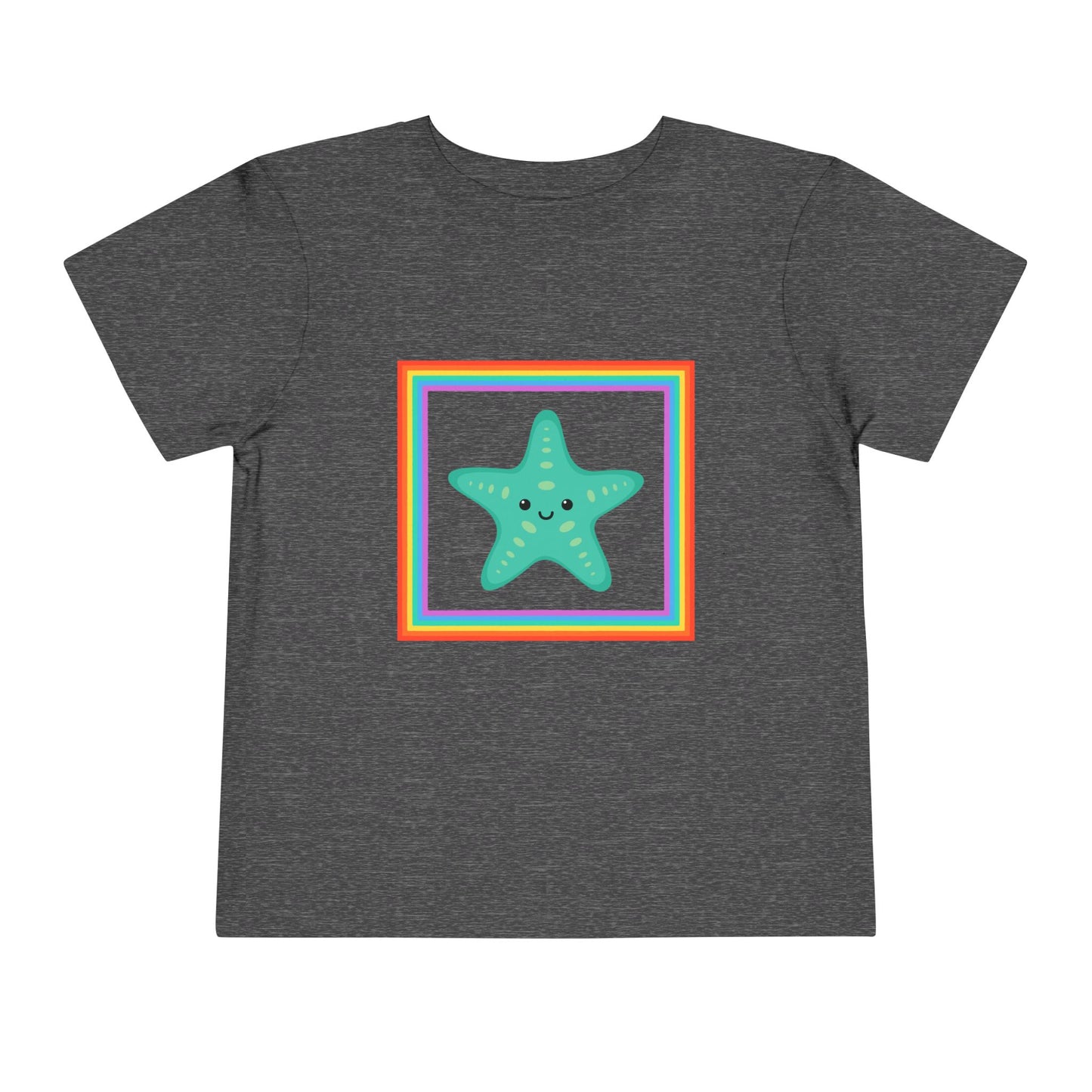 Cute "Starfish Toddler Tee" — Colorful Rainbow Frame Kids Shirt
