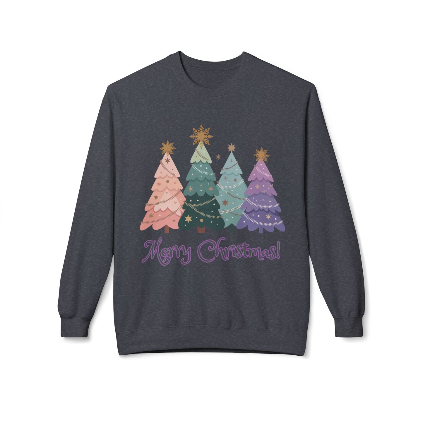 "Merry Christmas -Pastel Xmas Trees"  Sweatshirt