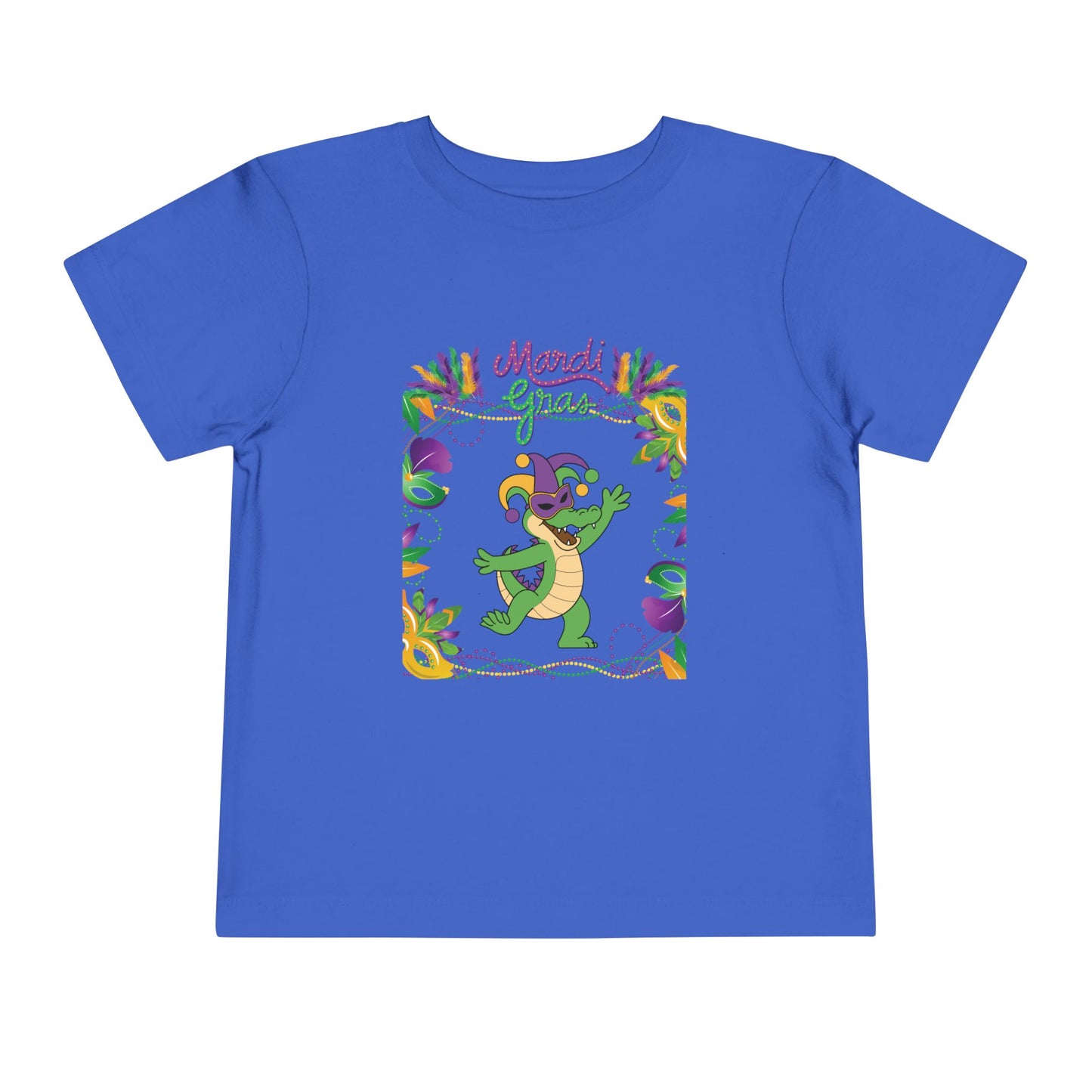 Toddler Tee — "Mardi Gras" Alligator Kids/Toddler Tee Short Sleeve Shirt