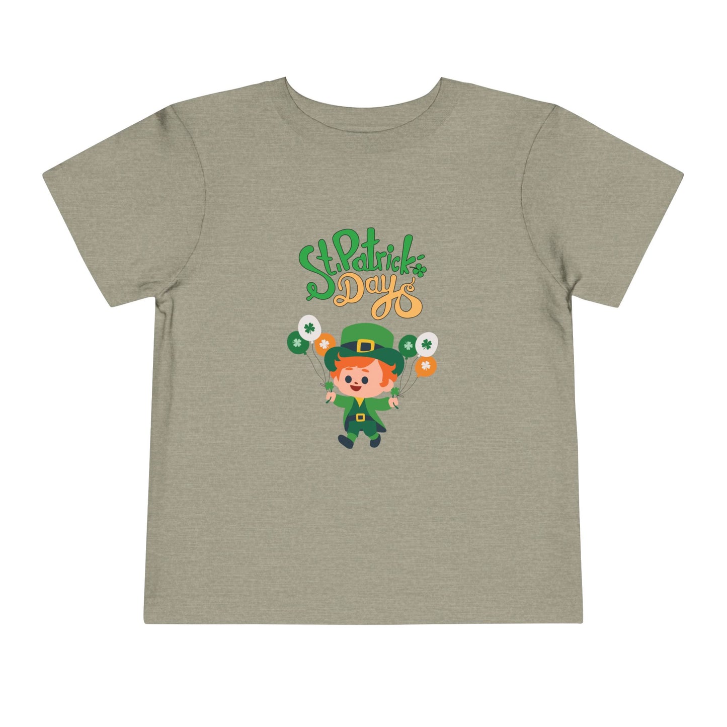 St. Patrick's Day Toddler Tee — Cute Leprechaun with Balloons