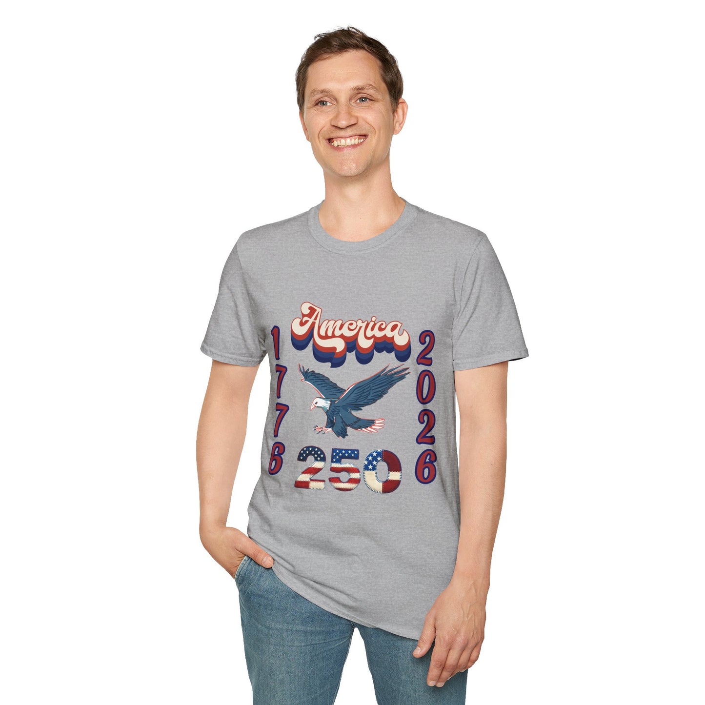 America 1776–2026 Patriotic T-Shirt — Soaring Eagle & Retro Script ,250th Anniversary Tee