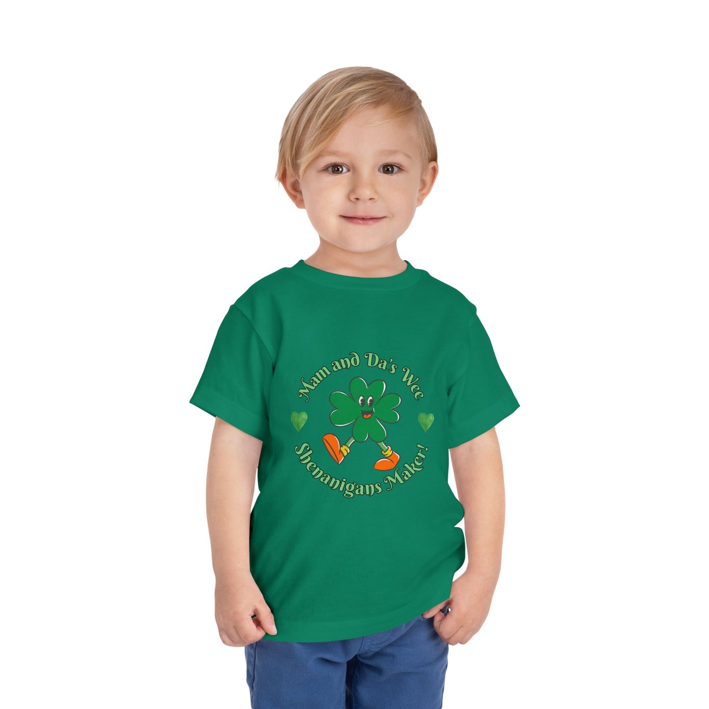 Toddler Tee — "Mam And Da's Wee Shenanigan's Maker" Shamrock St. Patrick’s Day Shirt