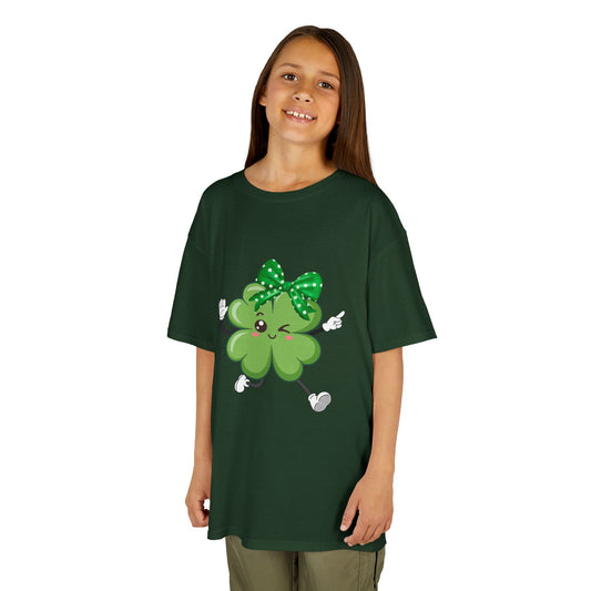 Cute "Dancing Lucky Shamrock" Kids T-Shirt — Celebrate St. Patrick’s Day With This Fun Tee!