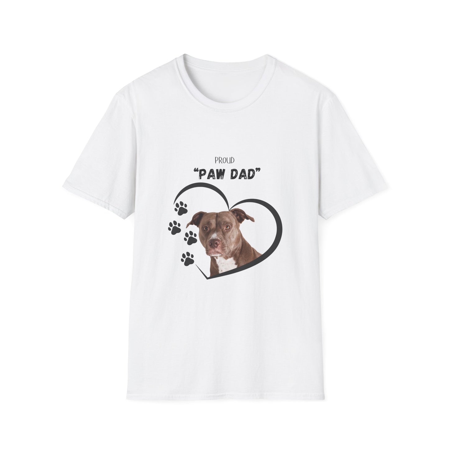 "PAW DAD" Pit Bull Personalized Heavy Cotton T-shirt