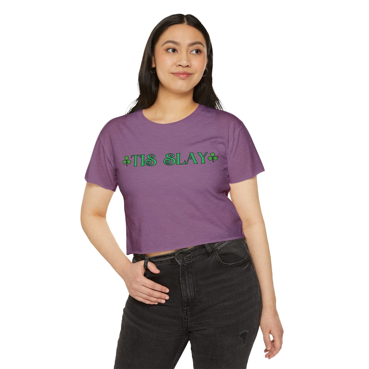 Women's Crop Top — "Tis Slay" St. Patrick's Day Festival Tee
