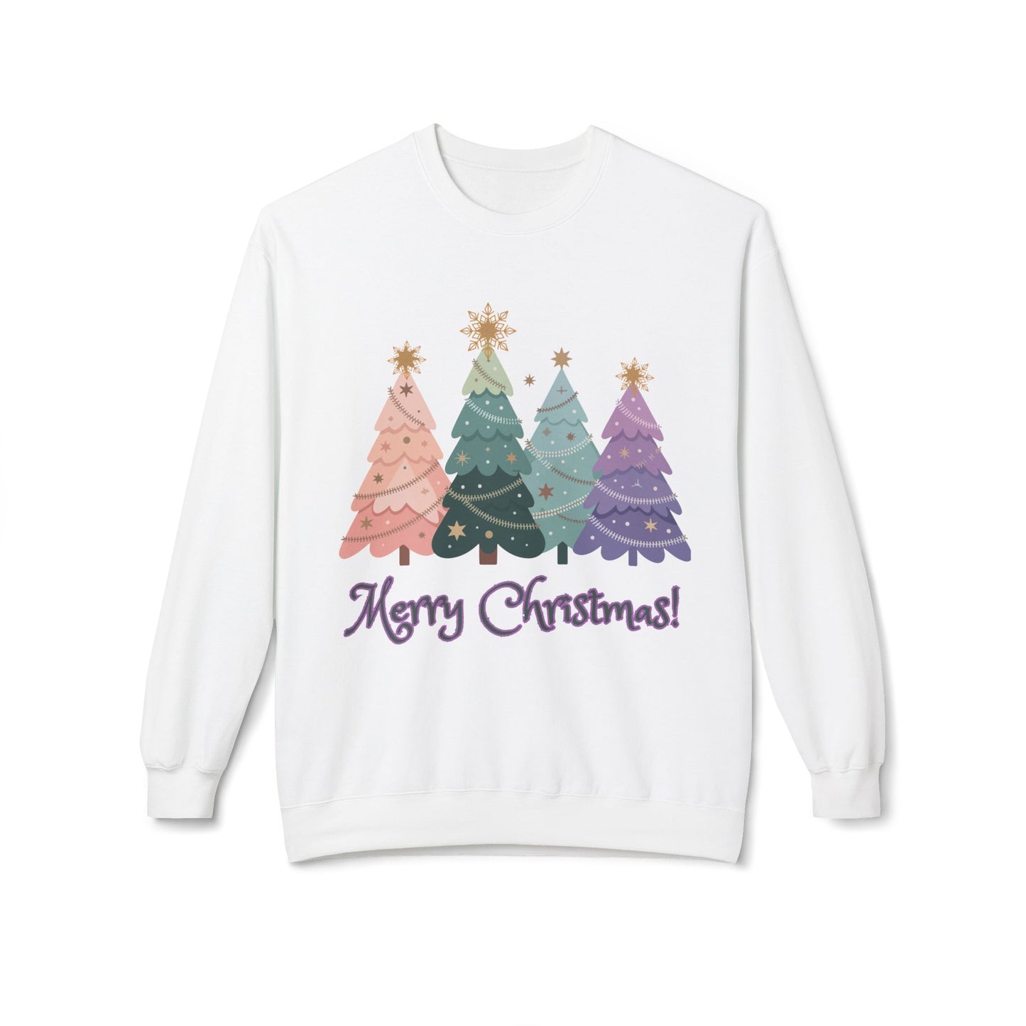"Merry Christmas -Pastel Xmas Trees"  Sweatshirt