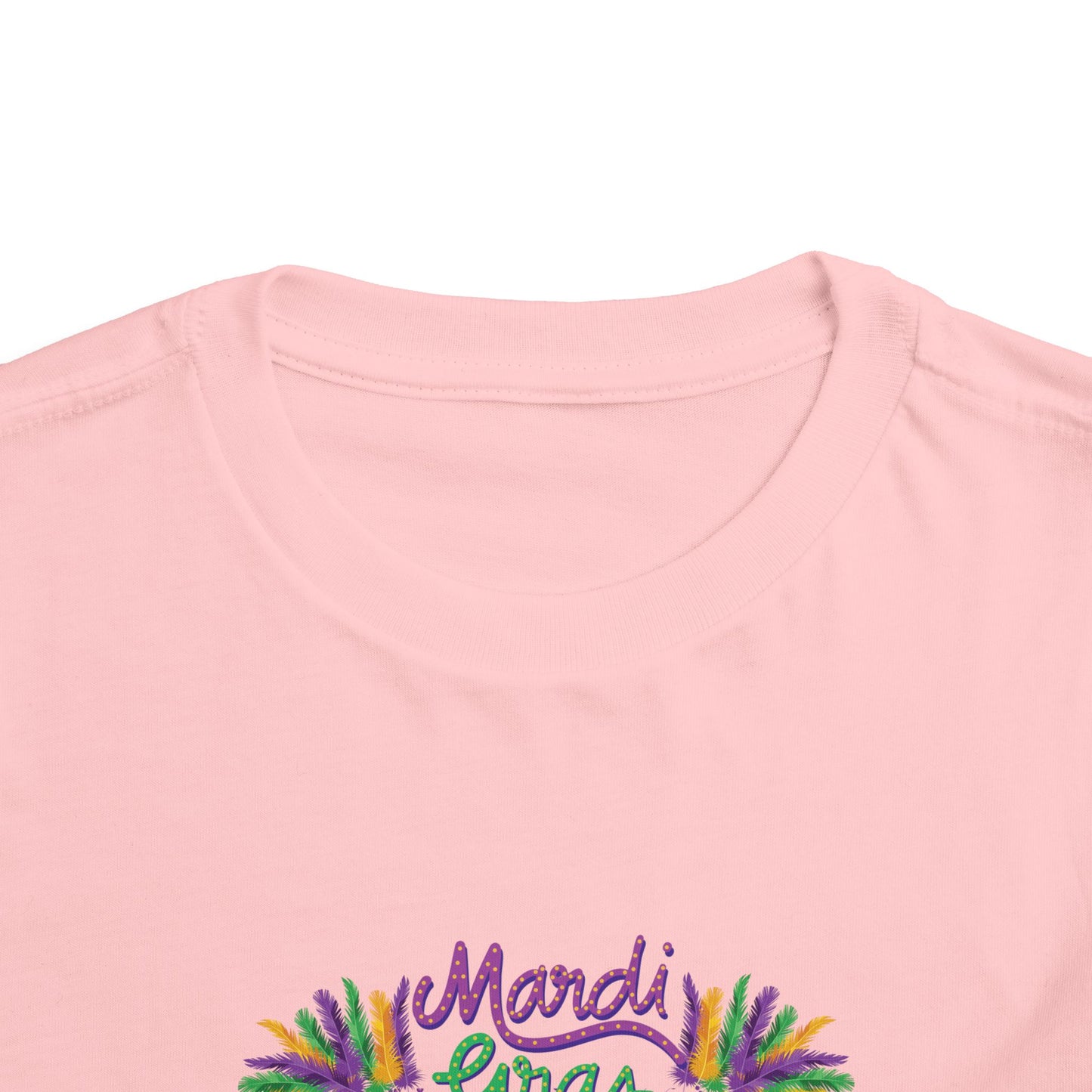 "Mardi Gras Crawfish" Toddler Short Sleeve Tee — Festive Masked Crawfish in Purple, Green & Gold!