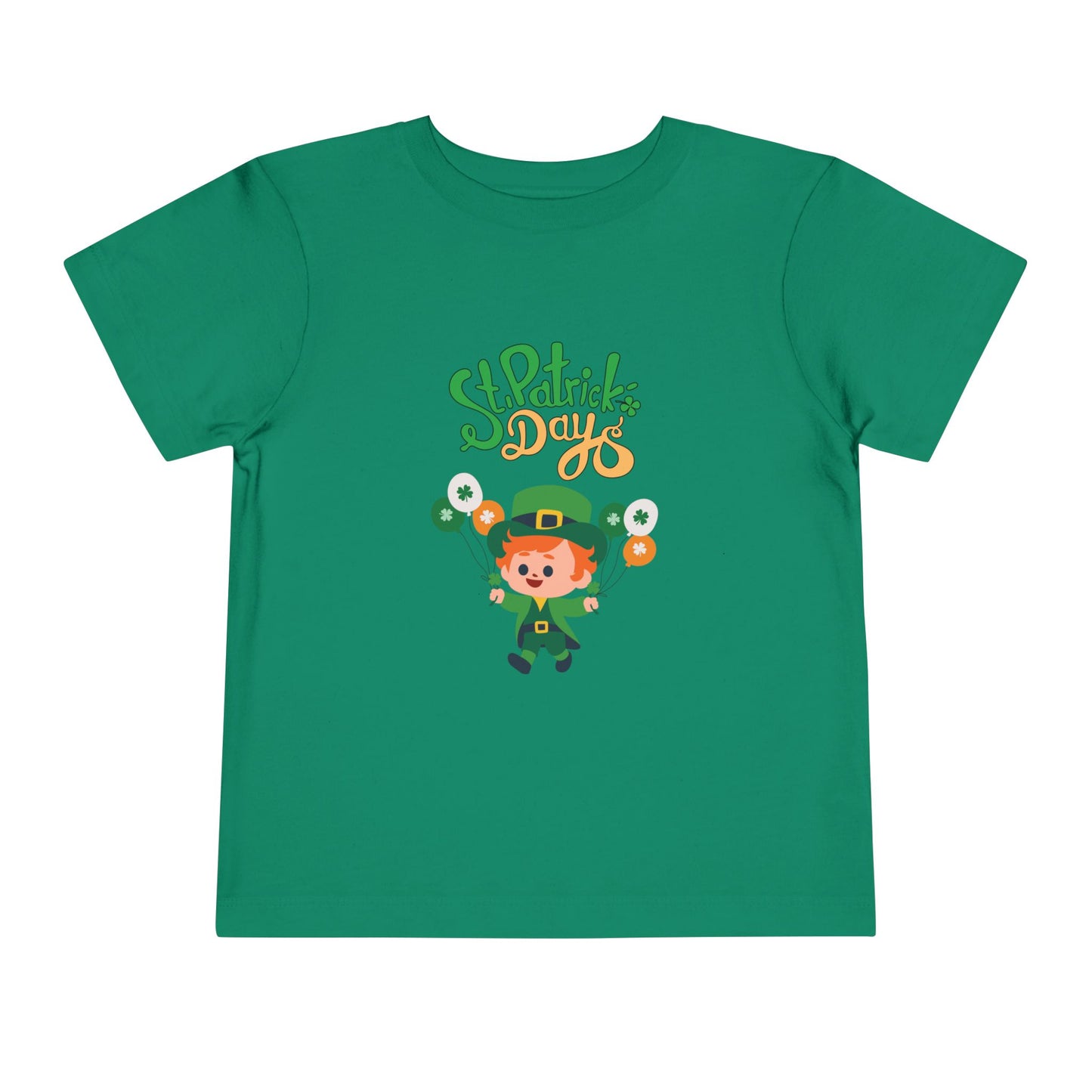 St. Patrick's Day Toddler Tee — Cute Leprechaun with Balloons